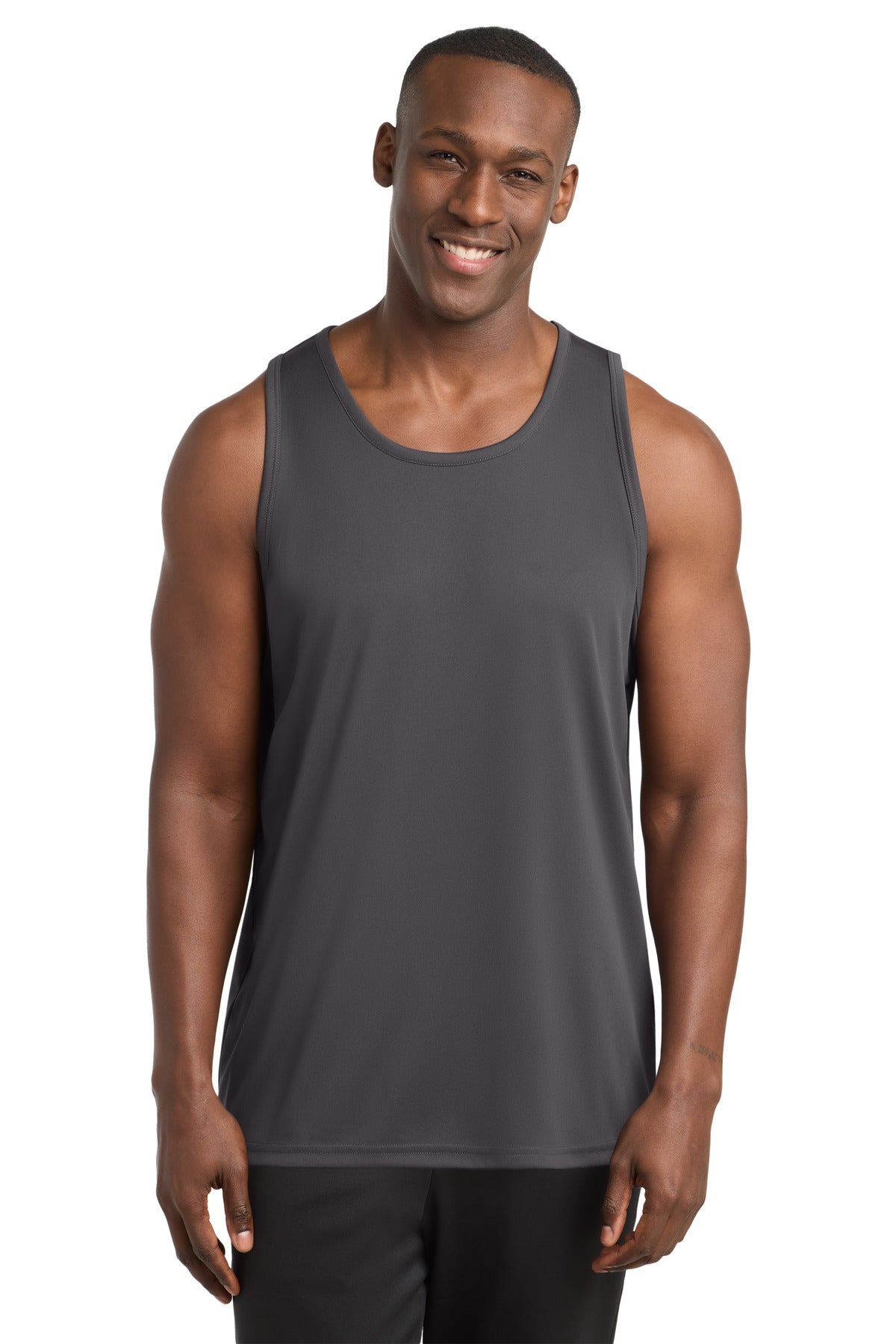 Front View of Iron Grey Sport-Tek PosiCharge Competitor Tank. ST356