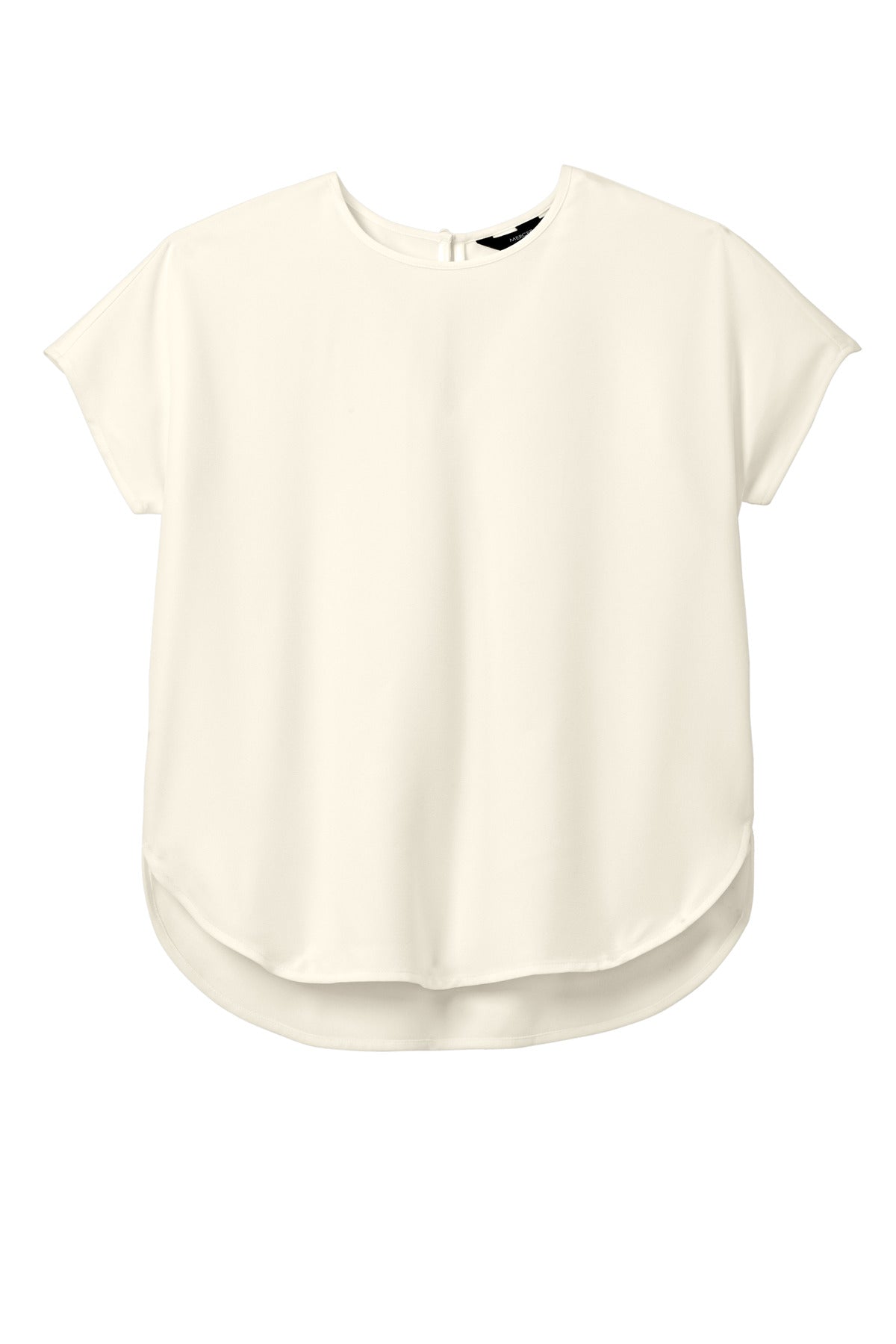 Front View of IvoryChiff Mercer+Mettle Women's Stretch Crepe Crew MM2015
