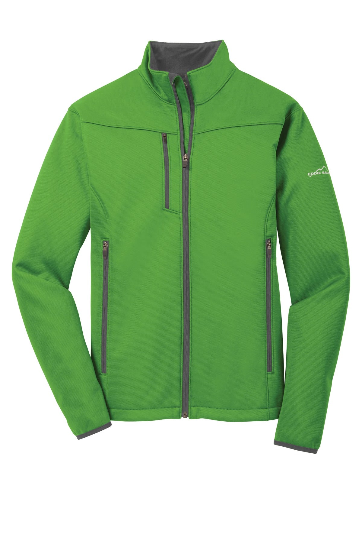 Front View of Ivy Green Eddie Bauer Weather-Resist Soft Shell Jacket. EB538