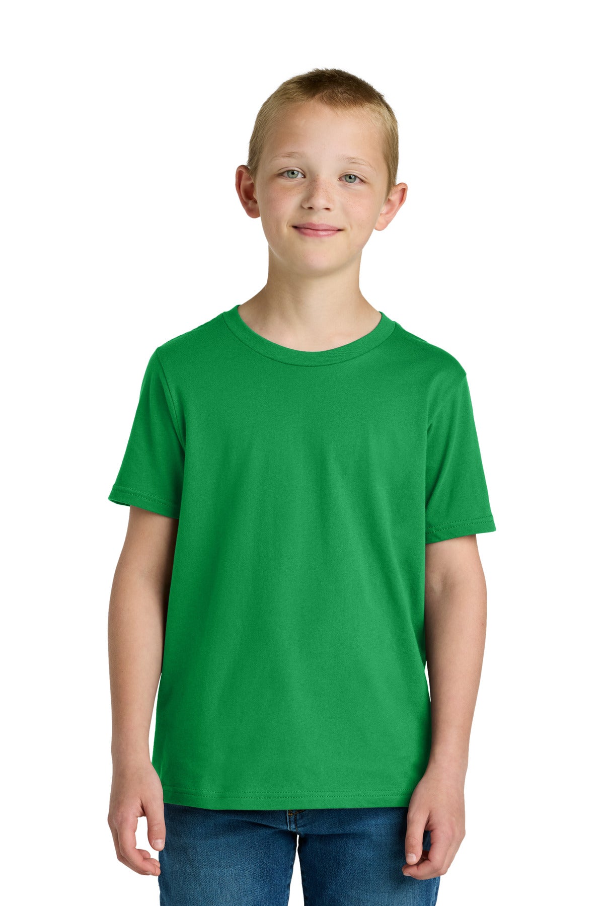 Front View of KellyGreen Next Level Apparel Youth Cotton Tee NL3310