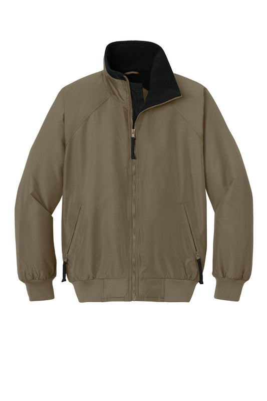 Front View of Khaki/True Blk Port Authority Challenger Jacket. J754