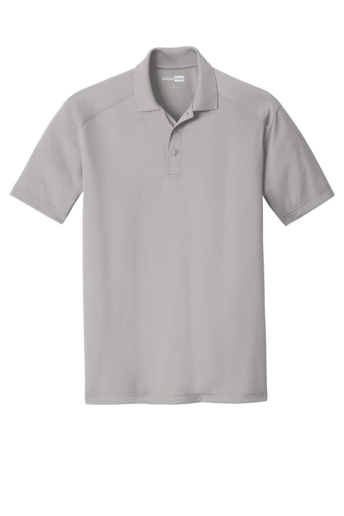 Front View of Light Grey CornerStone Select Lightweight Snag-Proof Polo. CS418