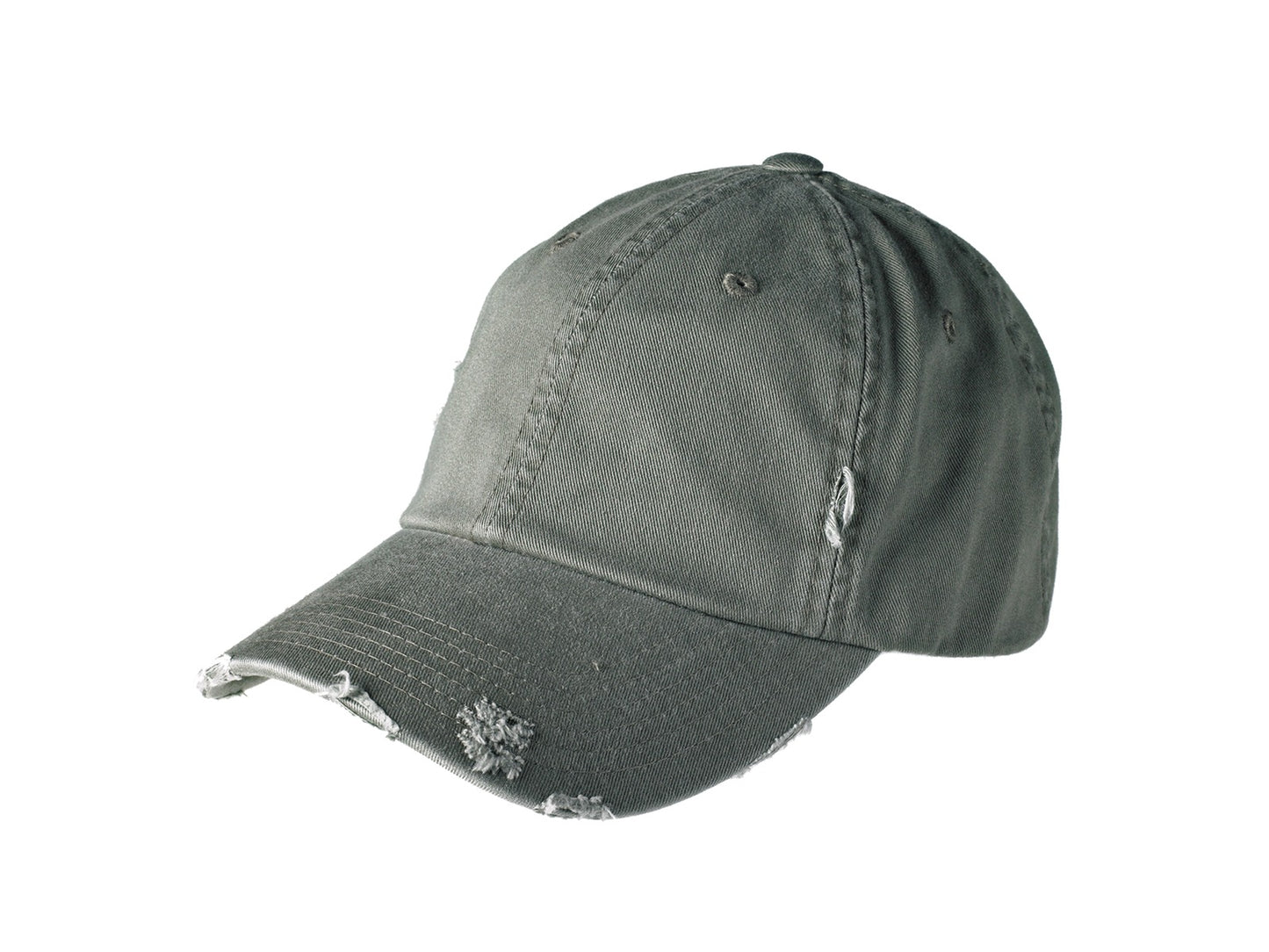 Front View of Light Olive District Distressed Cap. DT600