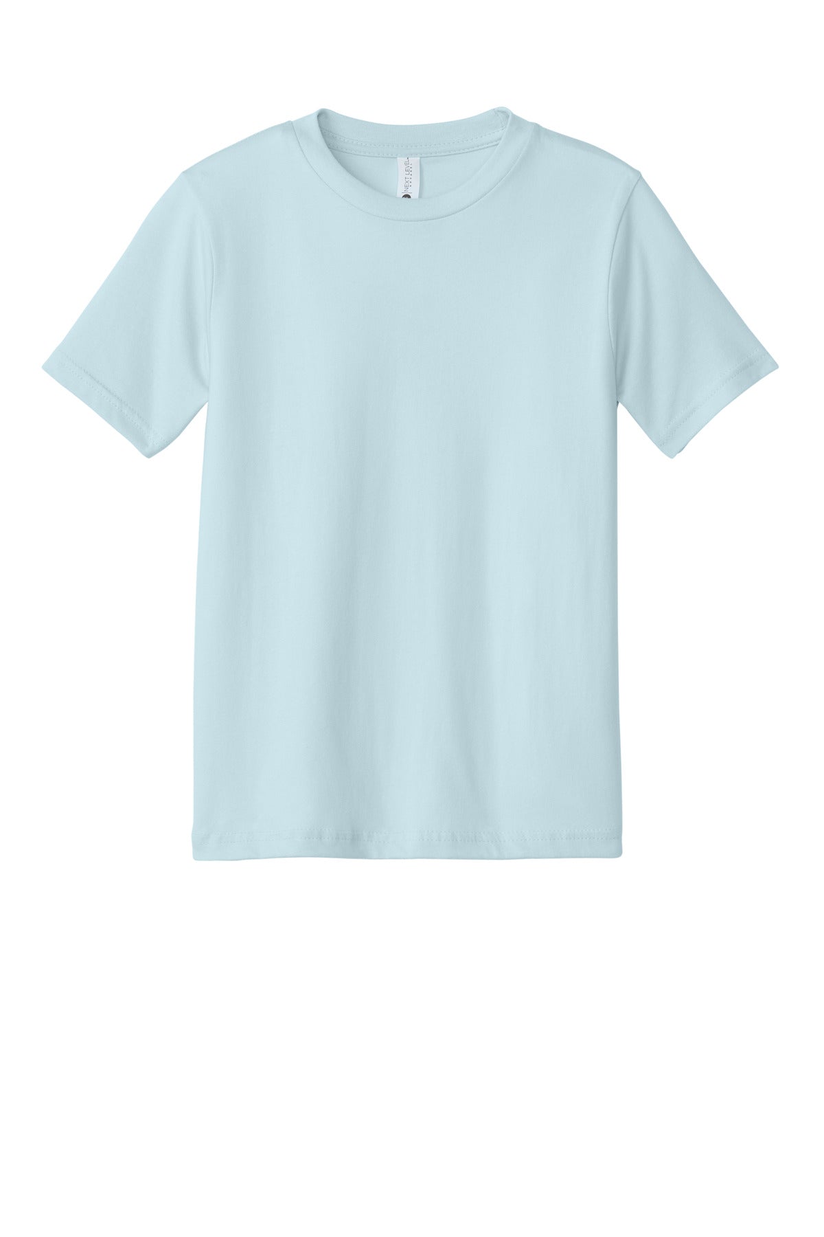 Front View of LightBlue Next Level Apparel Youth Cotton Tee NL3310