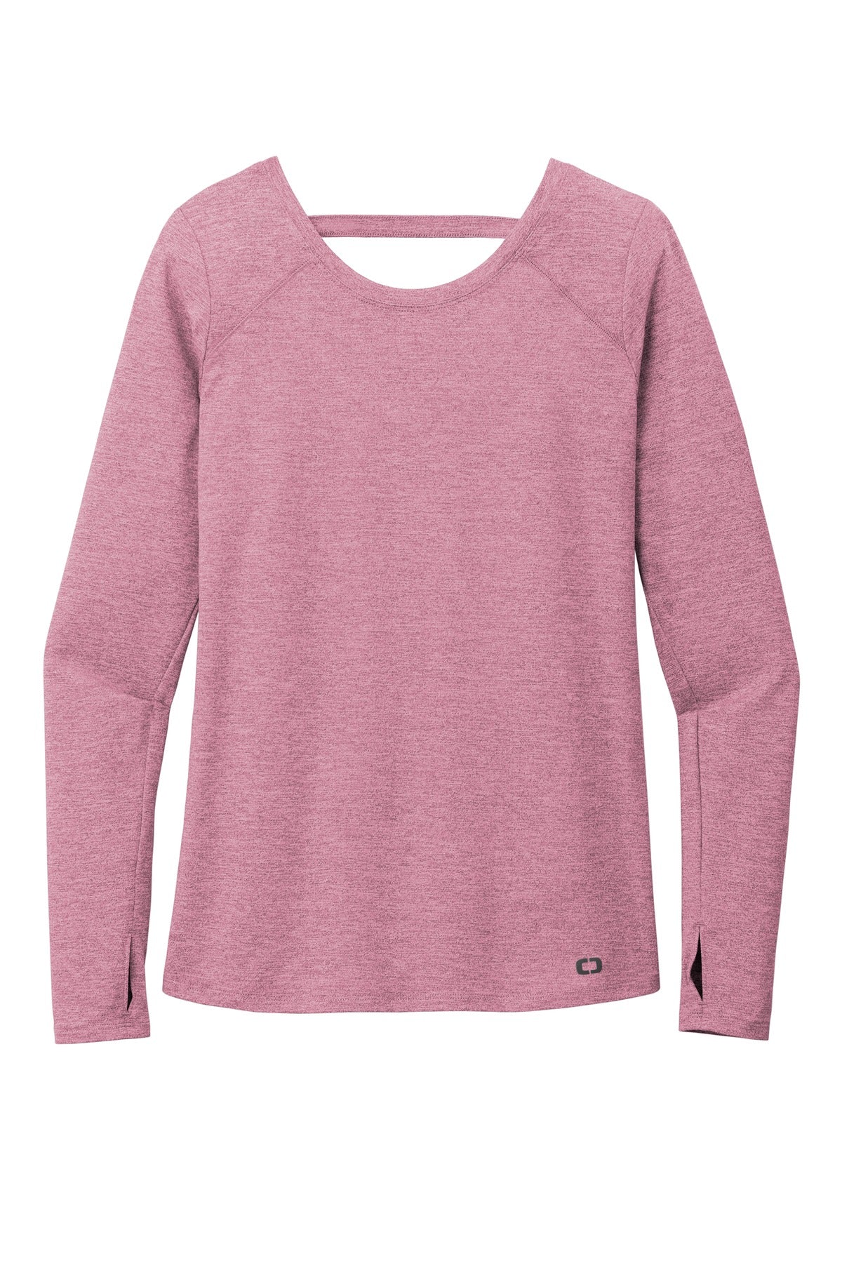 Front View of Lilac Hthr OGIO Women's Force Long Sleeve Tee LOE340