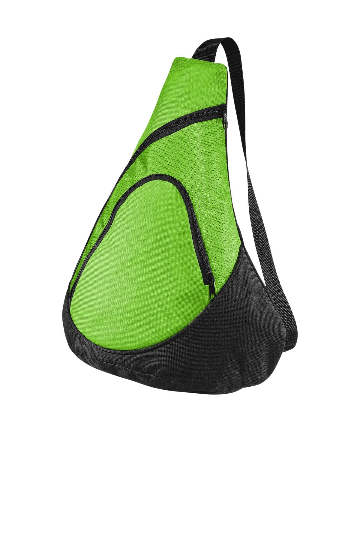 Front View of Lime Port Authority - Honeycomb Sling Pack. BG1010