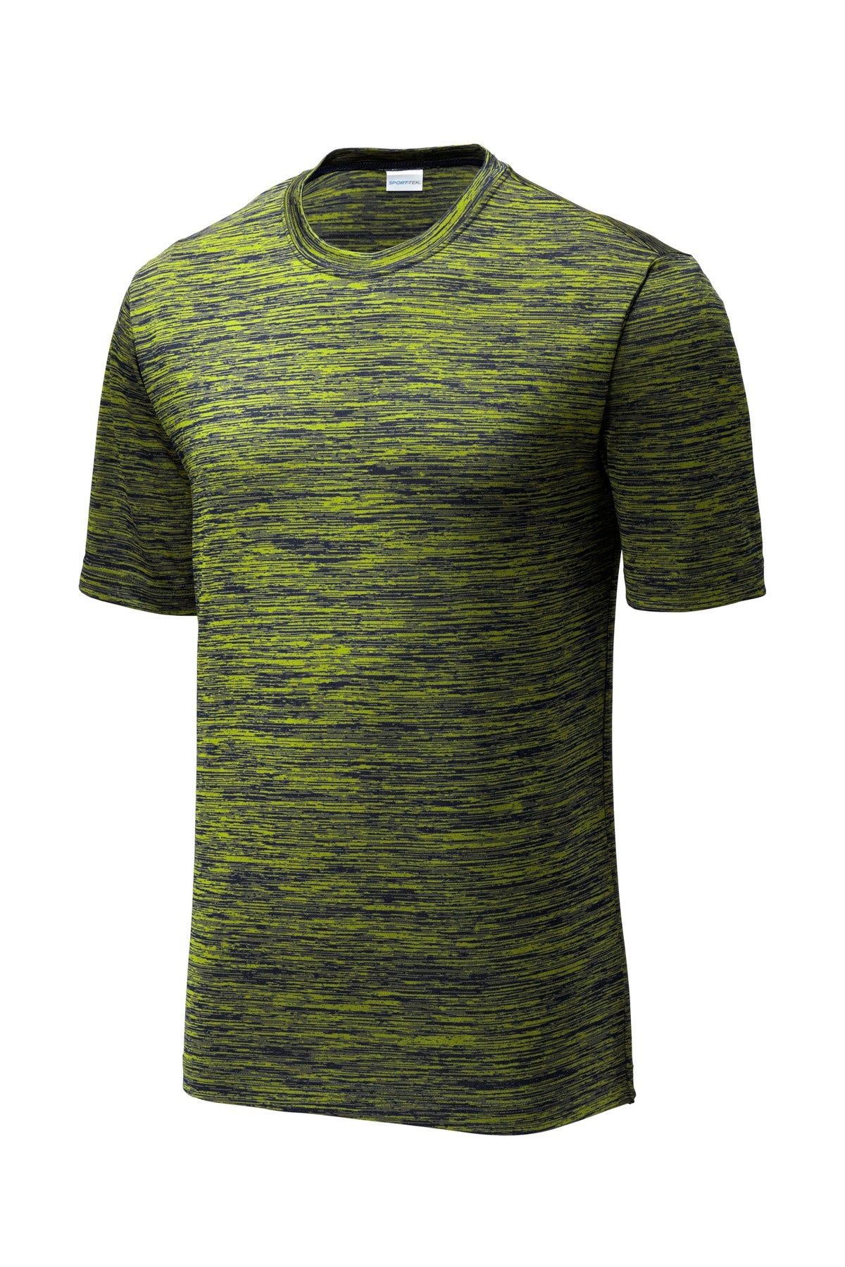 Front View of Lime Sh-T Ny E Sport-Tek PosiCharge Electric Heather Tee. ST390