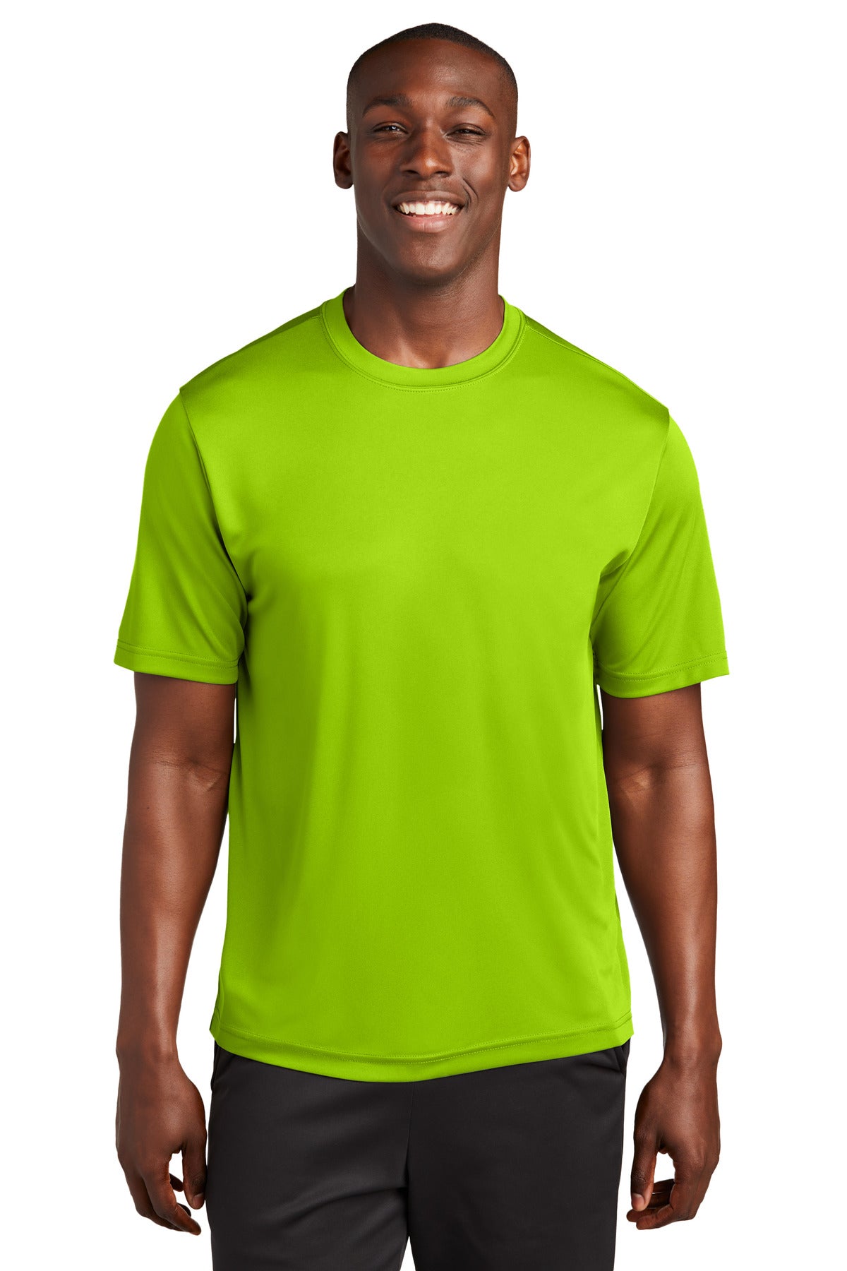 Front View of Lime Shock Sport-Tek Tall PosiCharge Competitor Tee. TST350