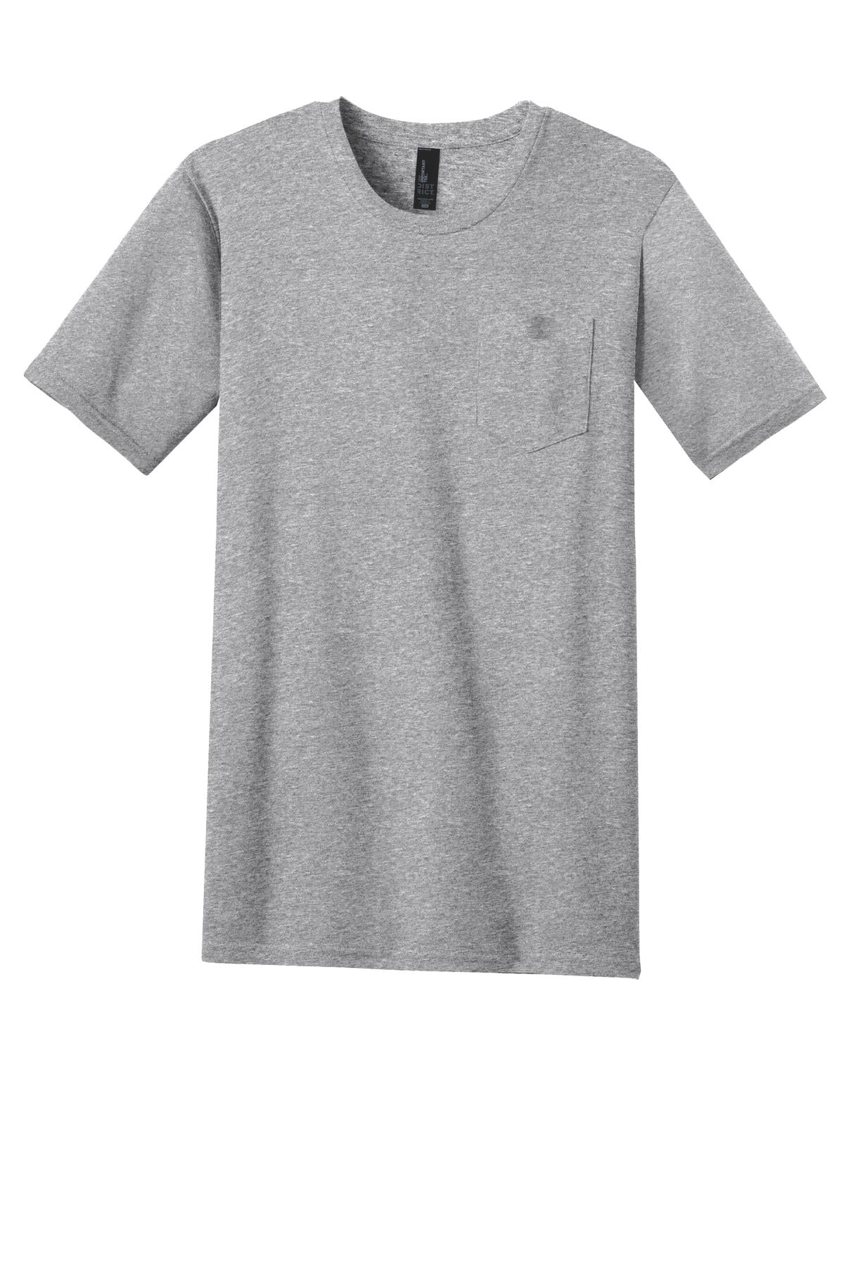 Front View of Lt Hthr Grey District Very Important Tee with Pocket. DT6000P