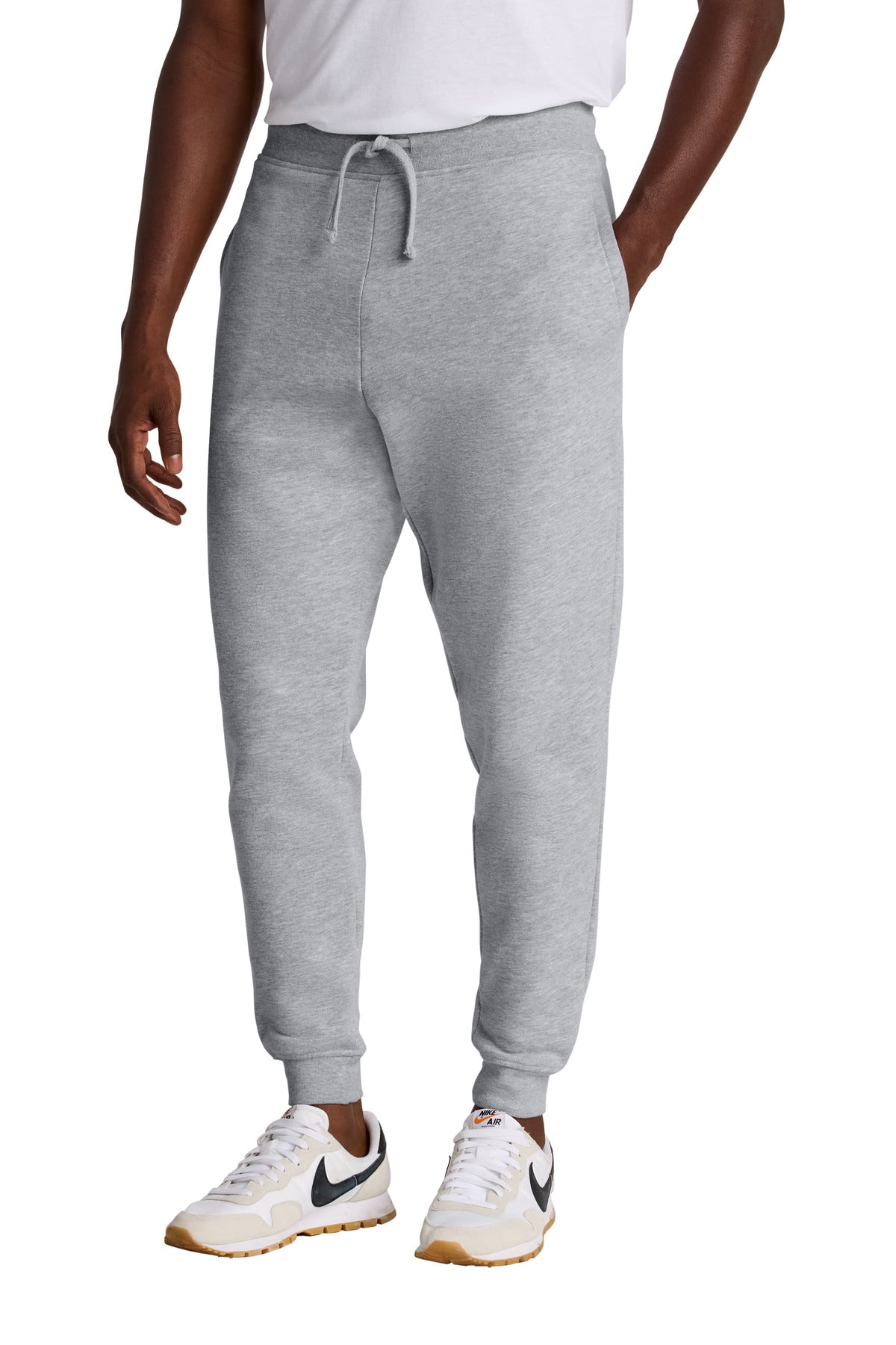 Front View of Lt Hthr Grey District V.I.T. Fleece Jogger DT6107