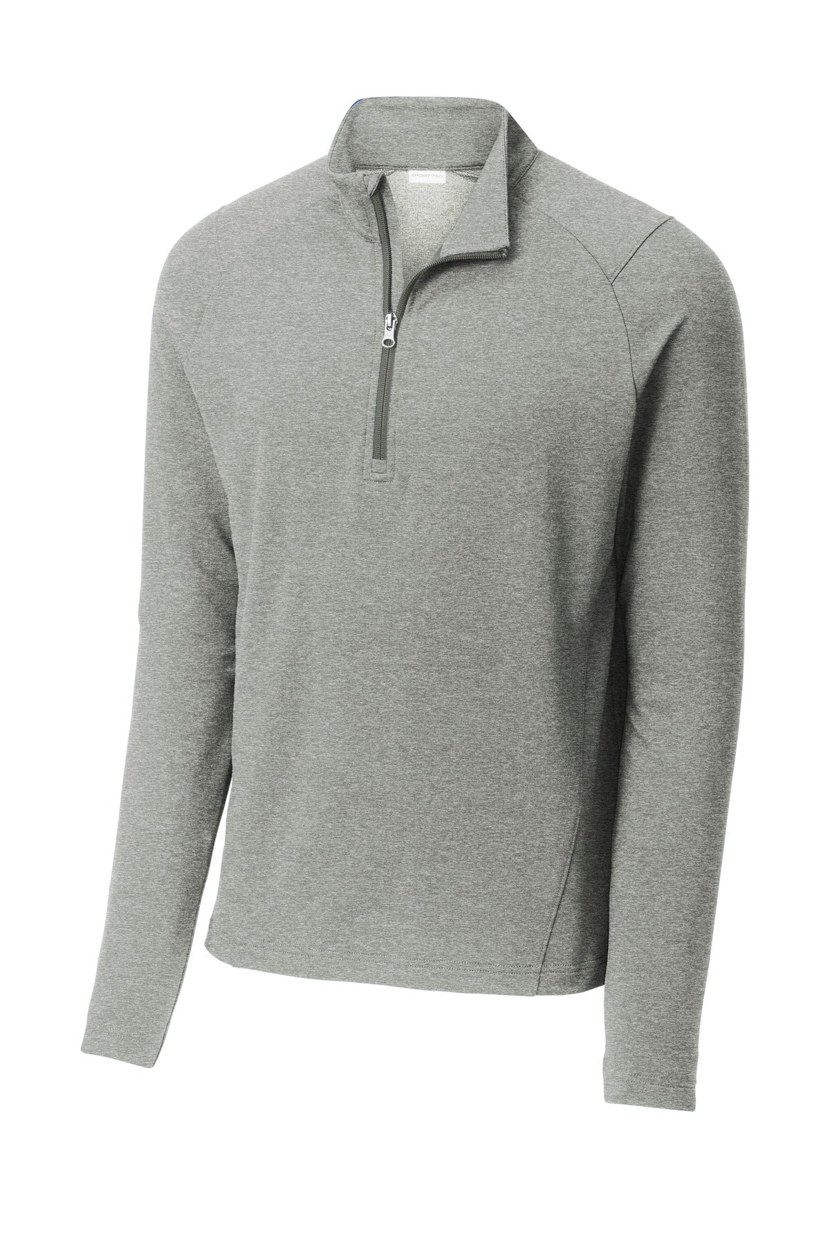 Front View of LtGreyHt Sport-Tek Sport-Wick Flex Fleece 1/4-Zip. ST561