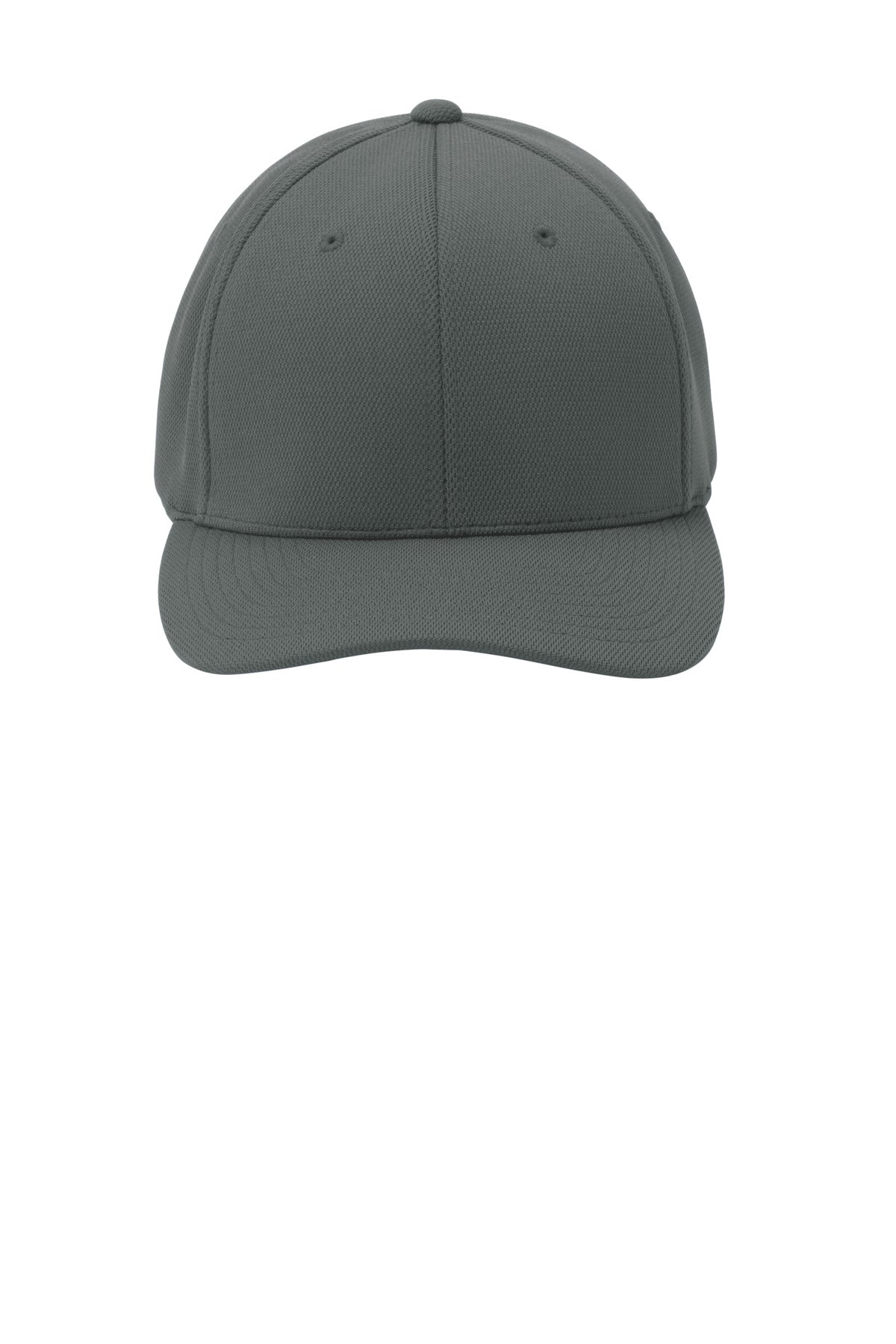 Front View of Magnet Grey Sport-Tek Flexfit Cool & Dry Poly Block Mesh Cap. STC22