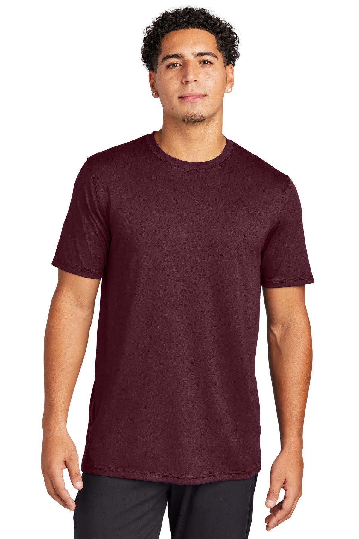Front View of Maroon Sport-Tek Echo Tee ST760