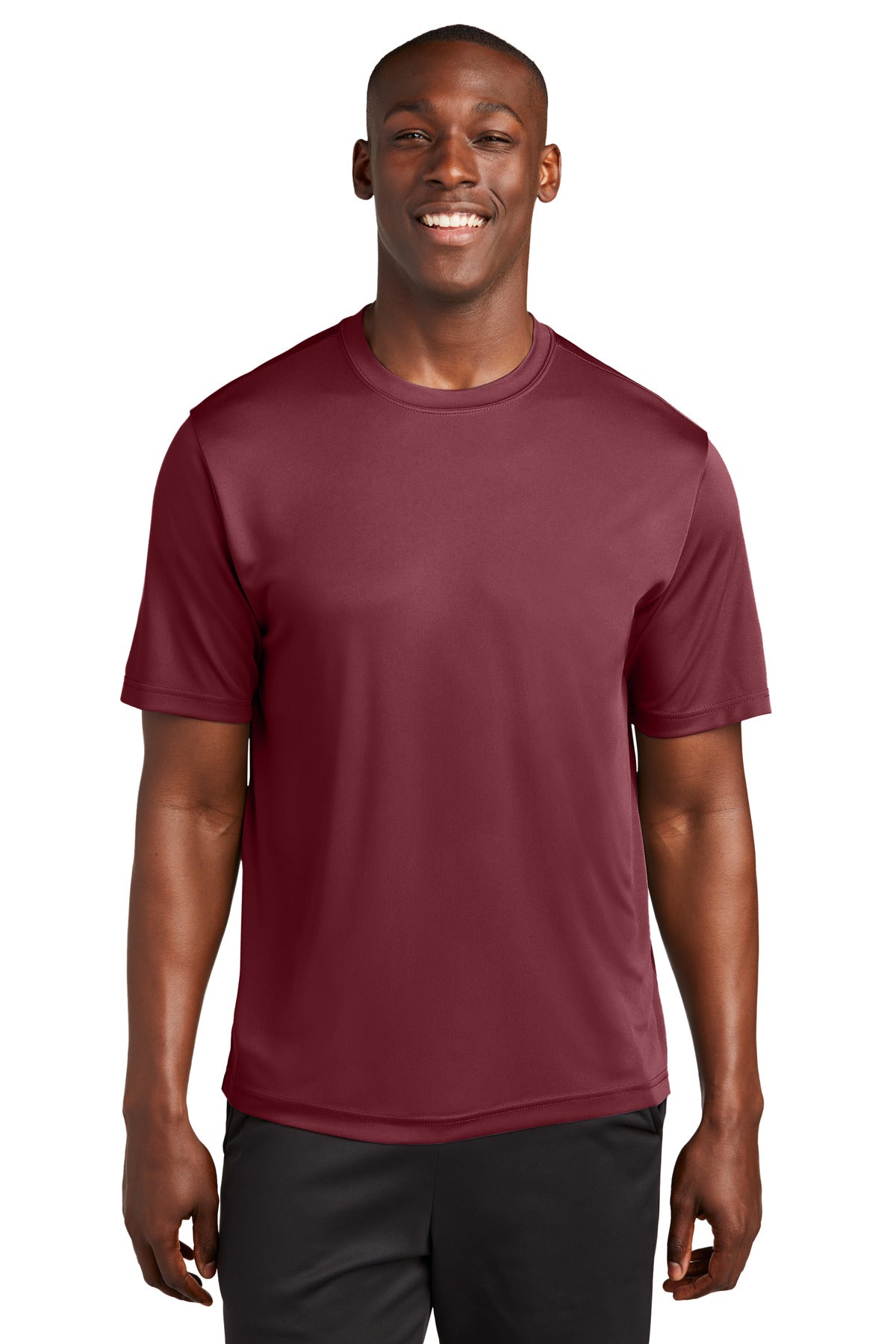 Front View of Maroon Sport-Tek Tall PosiCharge Competitor Tee. TST350