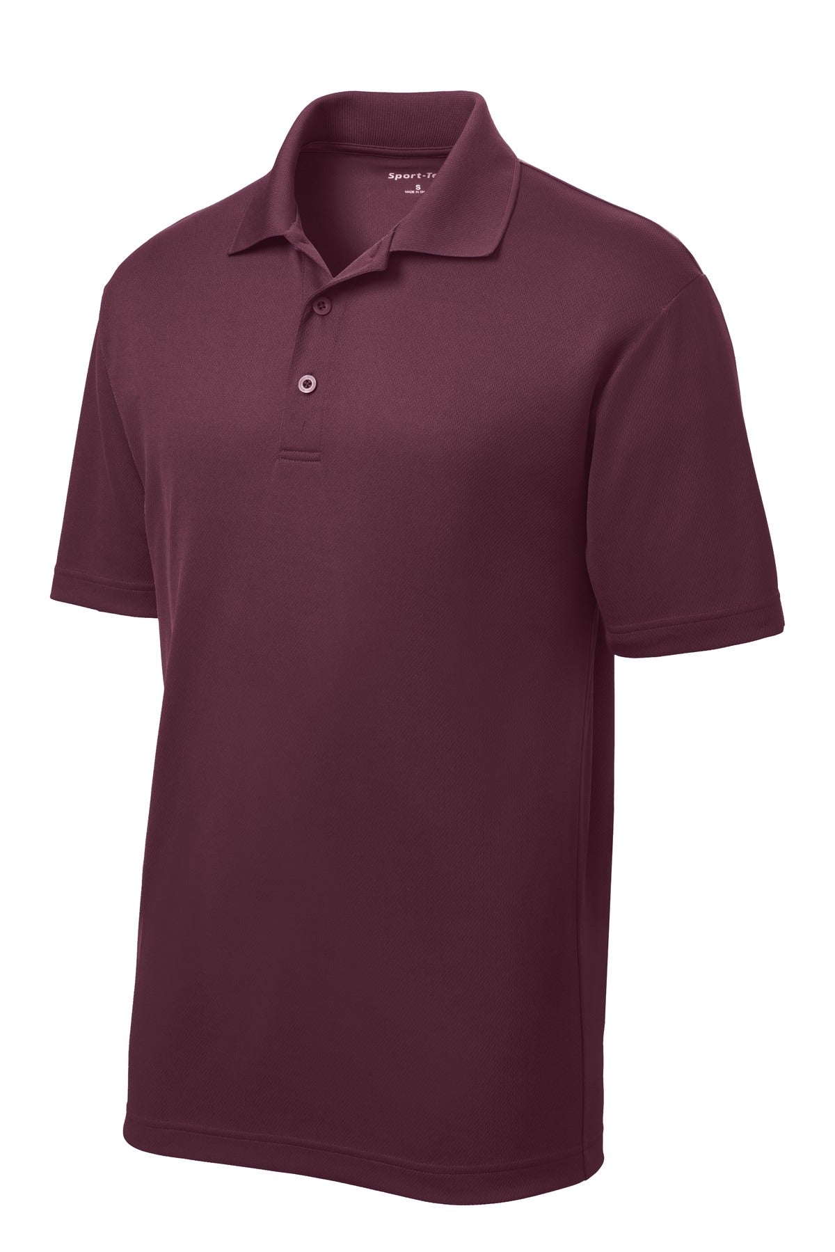 Front View of Maroon Sport-Tek Youth PosiCharge RacerMesh Polo. YST640