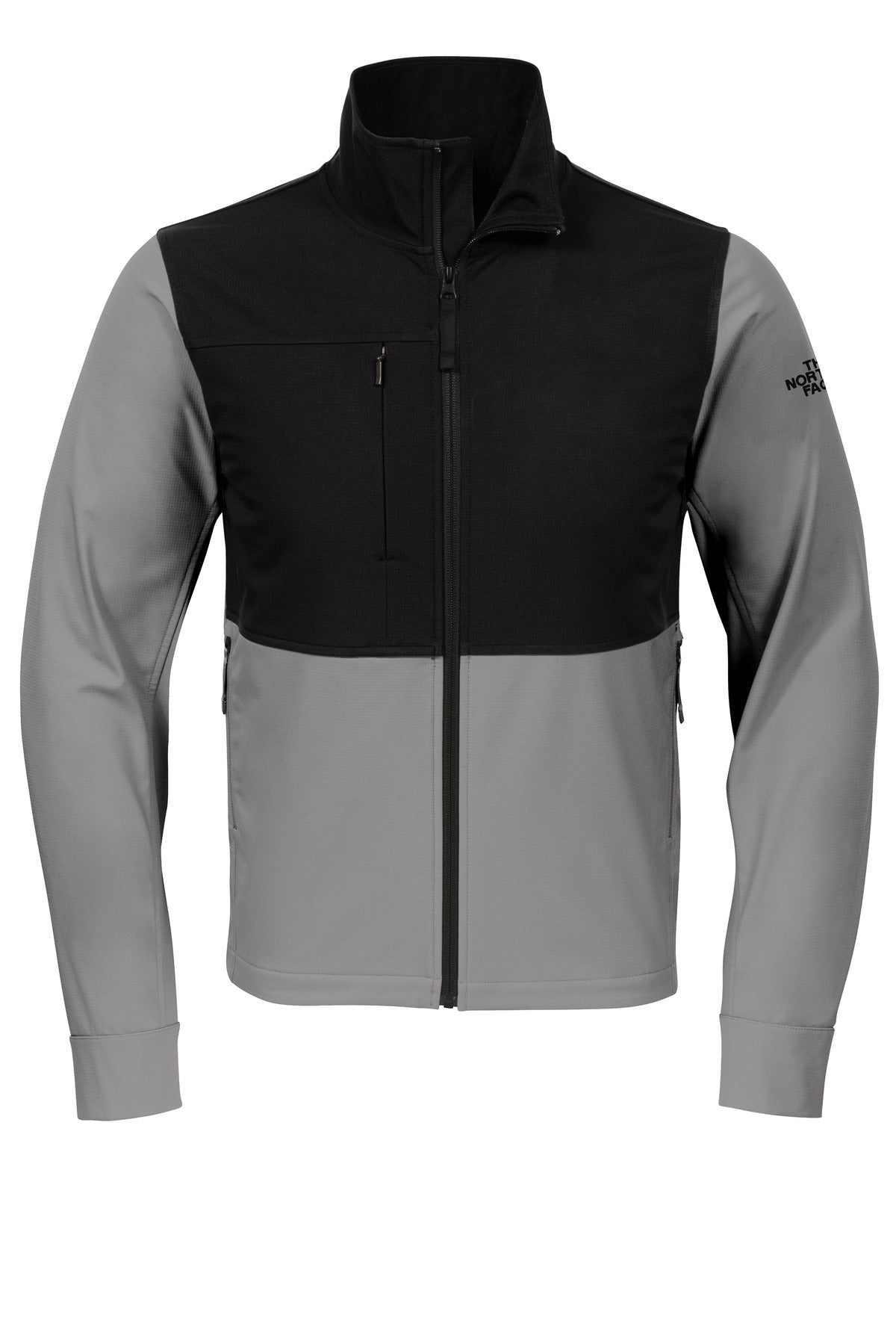 Front View of Mid Grey The North Face Castle Rock Soft Shell Jacket. NF0A552Z