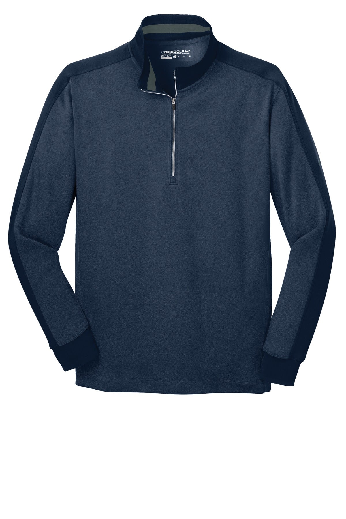 Front View of Mid Ny Hthr/Ny Nike Dri-FIT 1/2-Zip Cover-Up. 578673