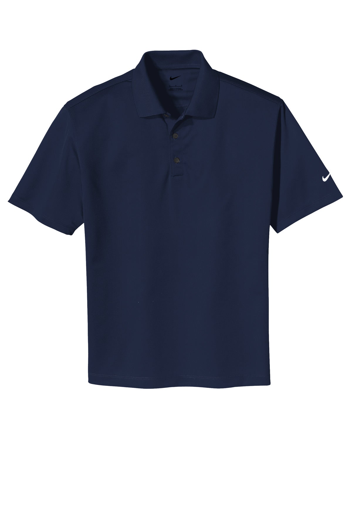 Front View of Midnight Navy Nike Tech Basic Dri-FIT Polo. 203690