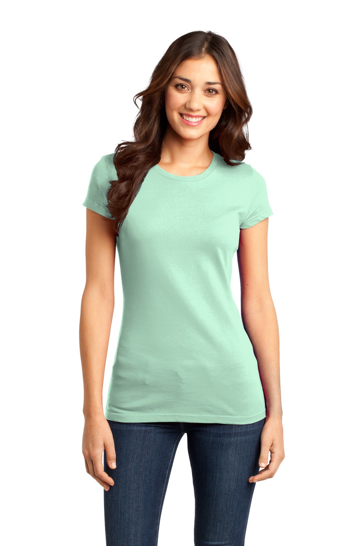 Front View of Mint District Women's Fitted Very Important Tee . DT6001