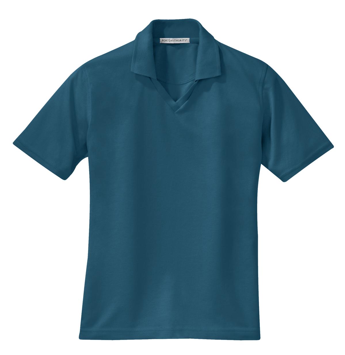 Front View of Moroccan Blue Port Authority Women's Rapid Dry Polo. L455