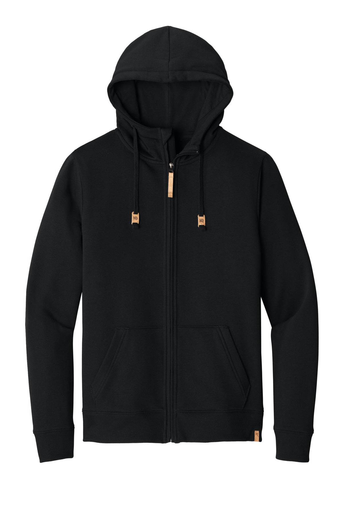 Front View of MtoriteBlk tentree Space Dye Fleece Full-Zip Hoodie TTCM4414