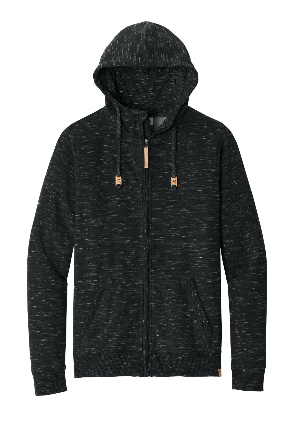 Front View of MtrBkSpcDy tentree Space Dye Fleece Full-Zip Hoodie TTCM4414