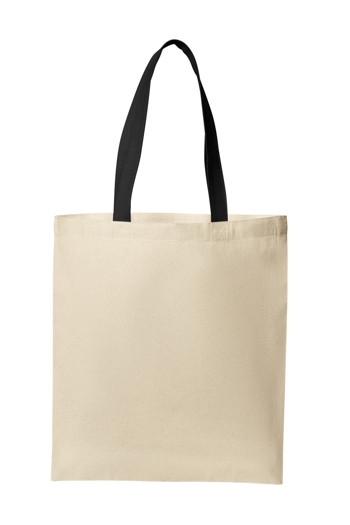 Front View of Nat/DeepBk Port Authority Core Cotton Tote BG1500