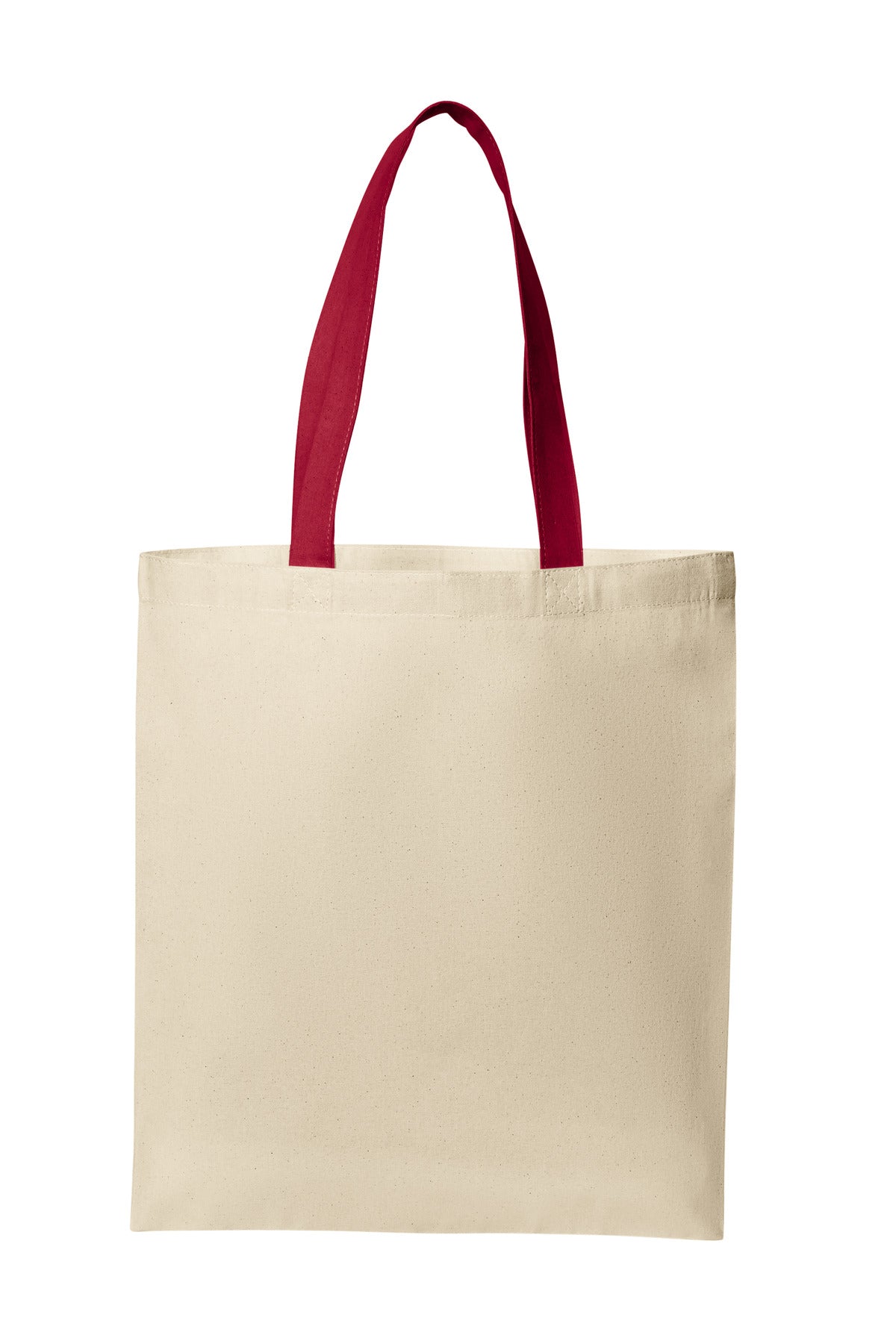 Front View of Nat/DeepRd Port Authority Core Cotton Tote BG1500