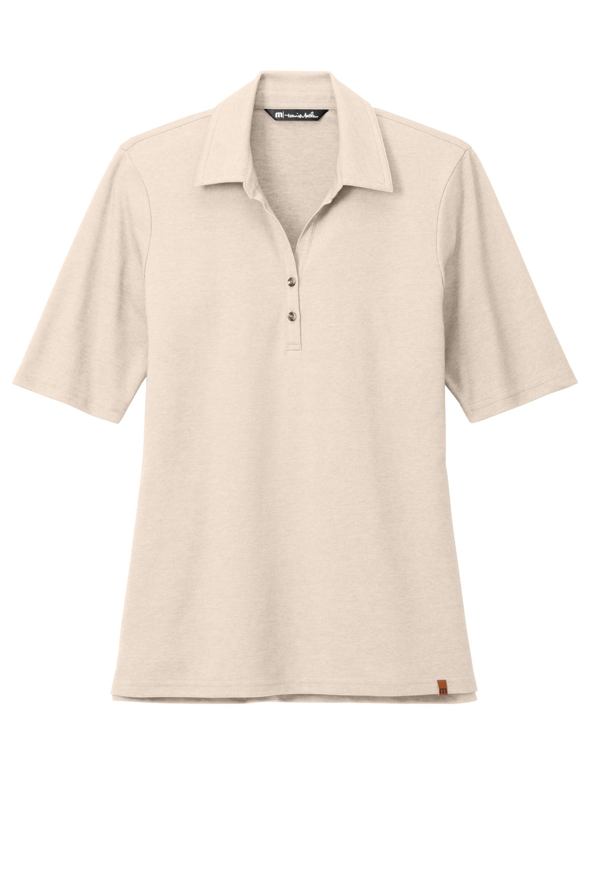 Front View of NaturalHtr TravisMathew Women's Sunsetters Polo TM1LD004
