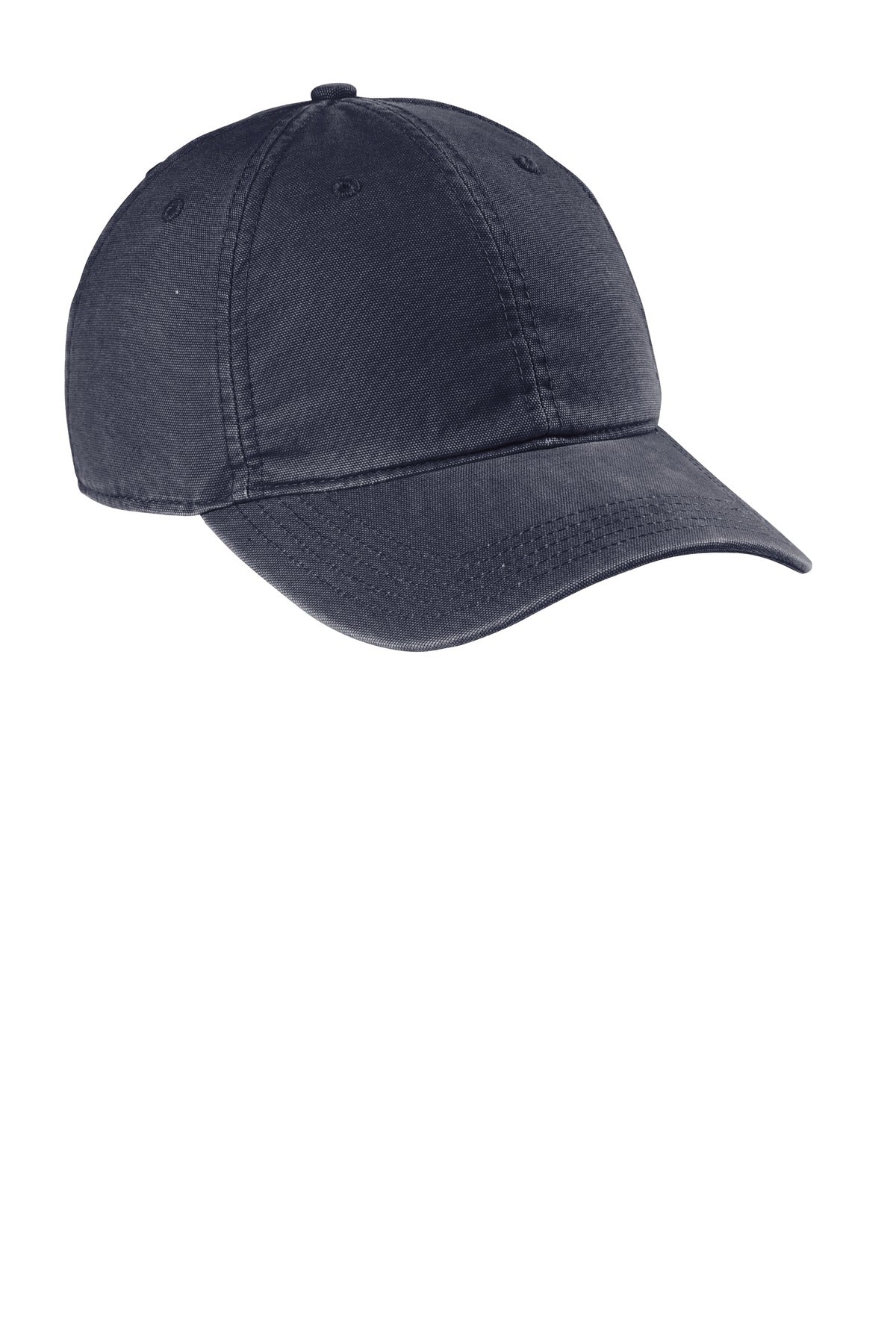 Front View of Navy Carhartt Cotton Canvas Cap CT103938