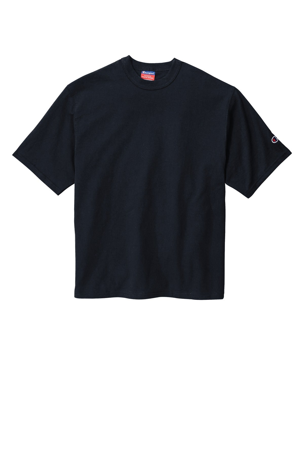 Front View of Navy Champion Heritage 7-Oz. Jersey Tee T105