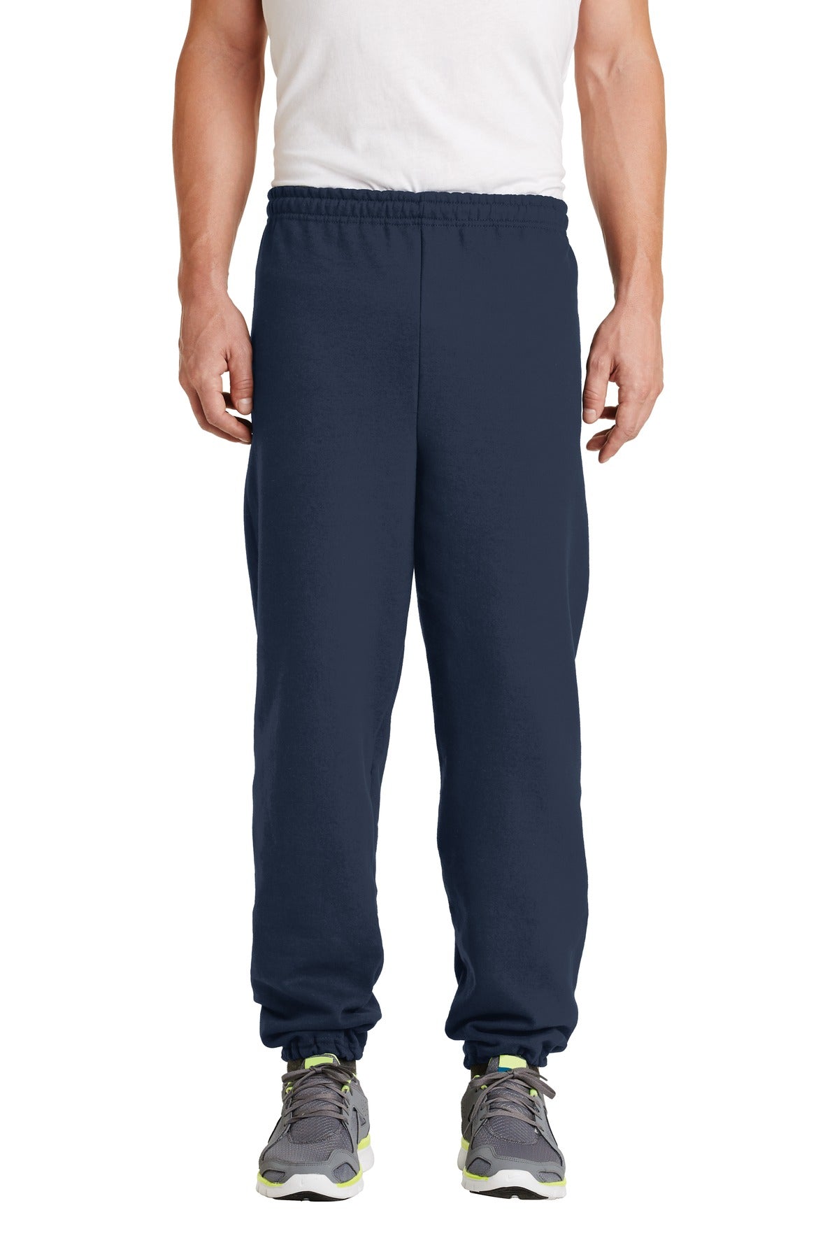 Front View of Navy Gildan Heavy Blend Sweatpant. 18200