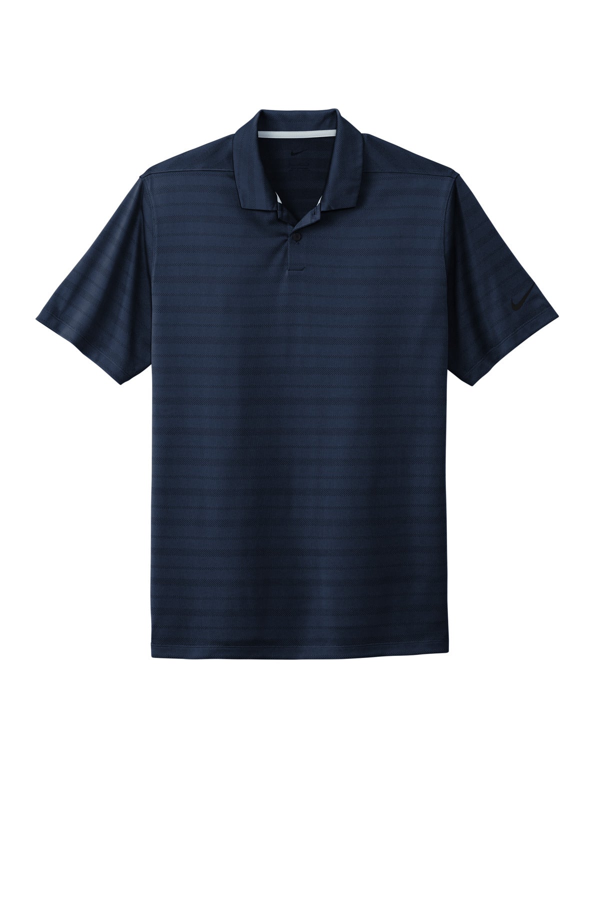 Front View of Navy Nike Dri-FIT Vapor Jacquard Polo NKDC2115
