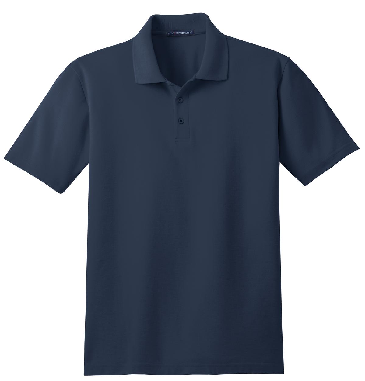 Front View of Navy Port Authority Stain-Release Polo. K510
