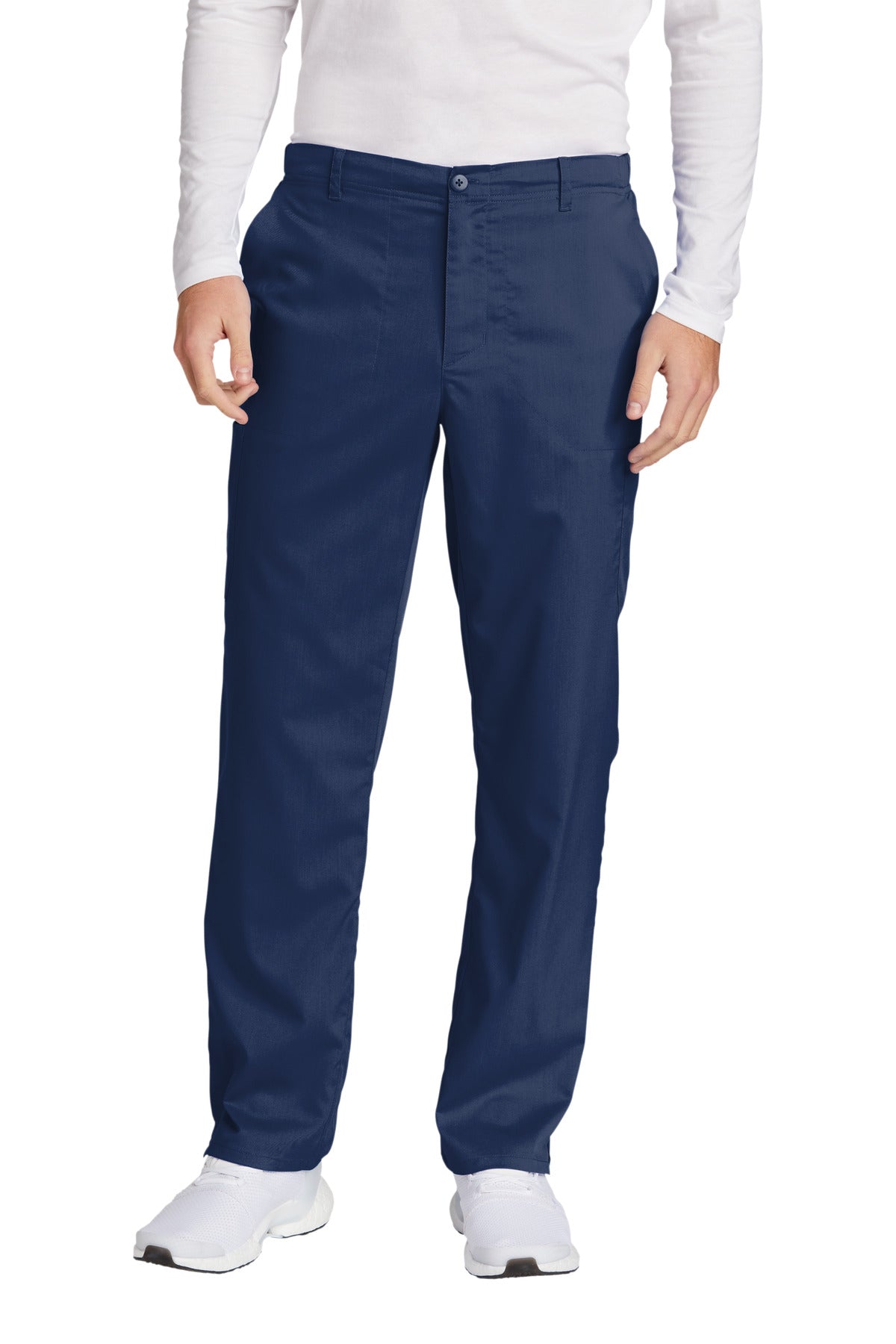 Front View of Navy Wink Men's Premiere Flex Cargo Pant WW5058