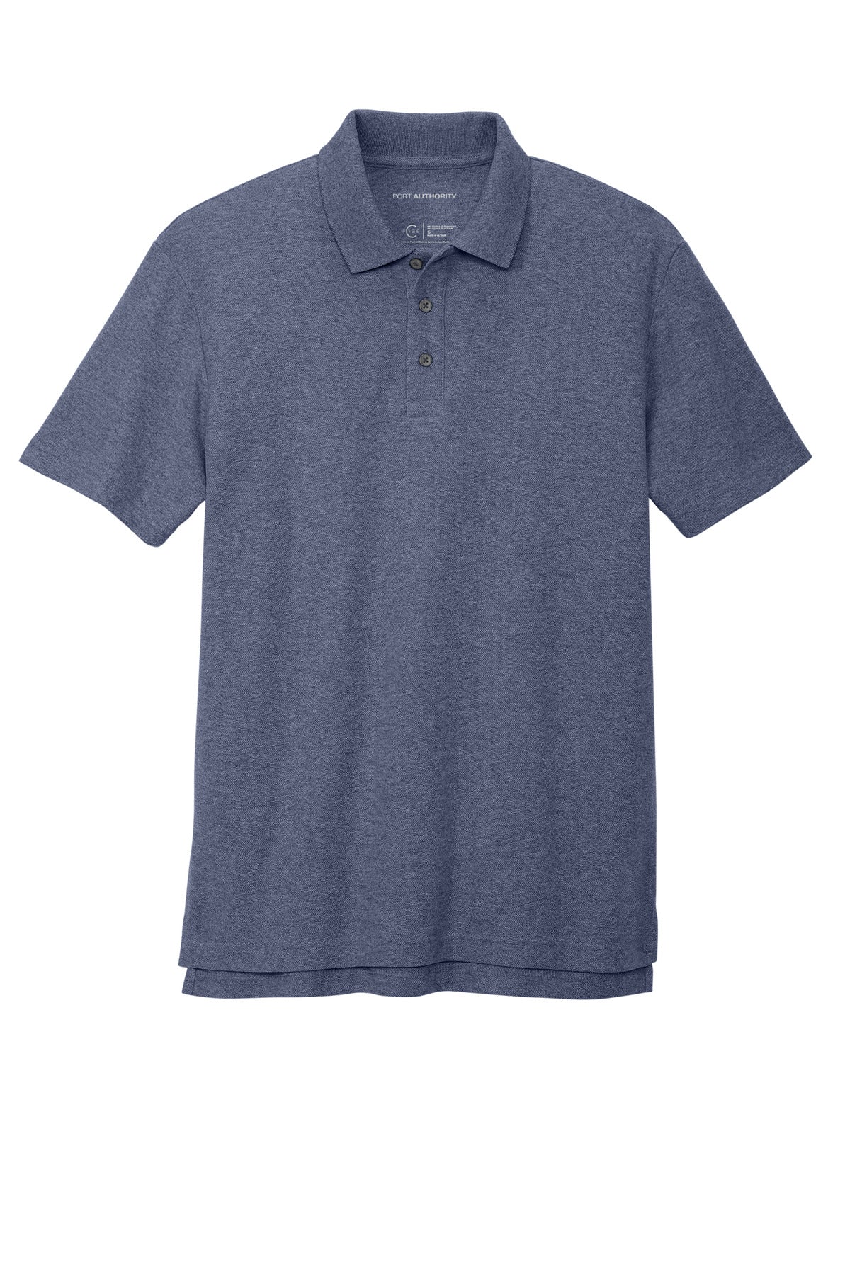 Front View of NavyHthr Port Authority C-FREE Cotton Blend Pique Polo K867