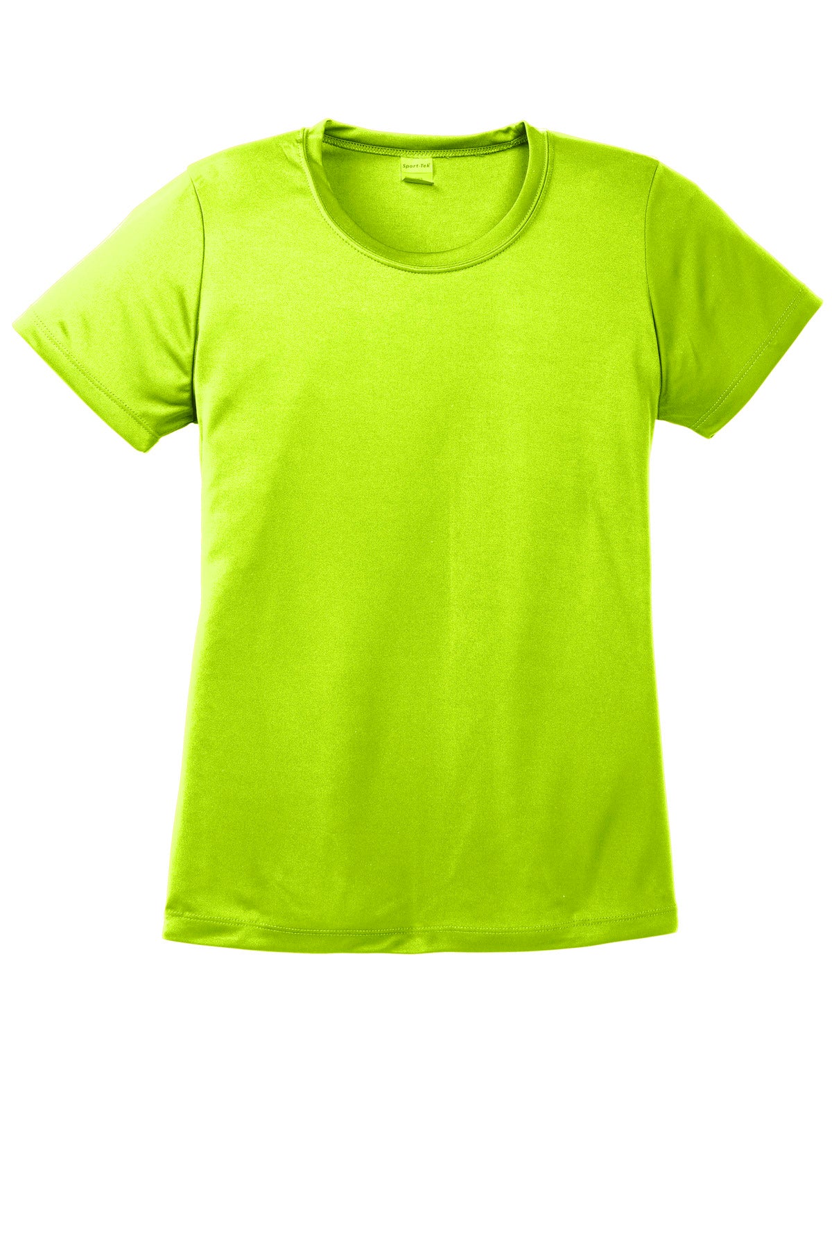 Front View of Neon Yellow Sport-Tek Women's PosiCharge Competitor Tee. LST350