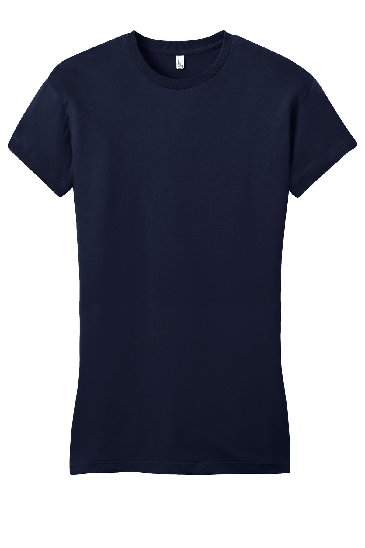 Front View of New Navy District Women's Fitted Very Important Tee . DT6001