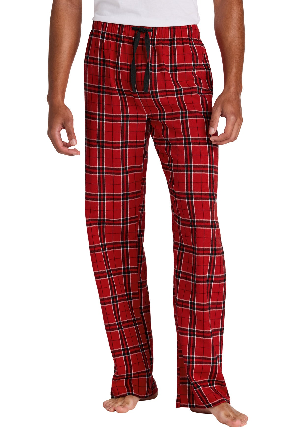 Front View of New Red District Flannel Plaid Pant. DT1800