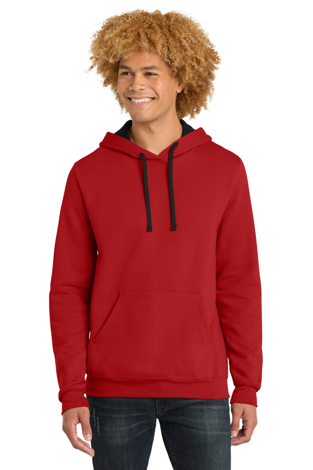 Front View of New Red District The Concert Fleece Hoodie. DT810