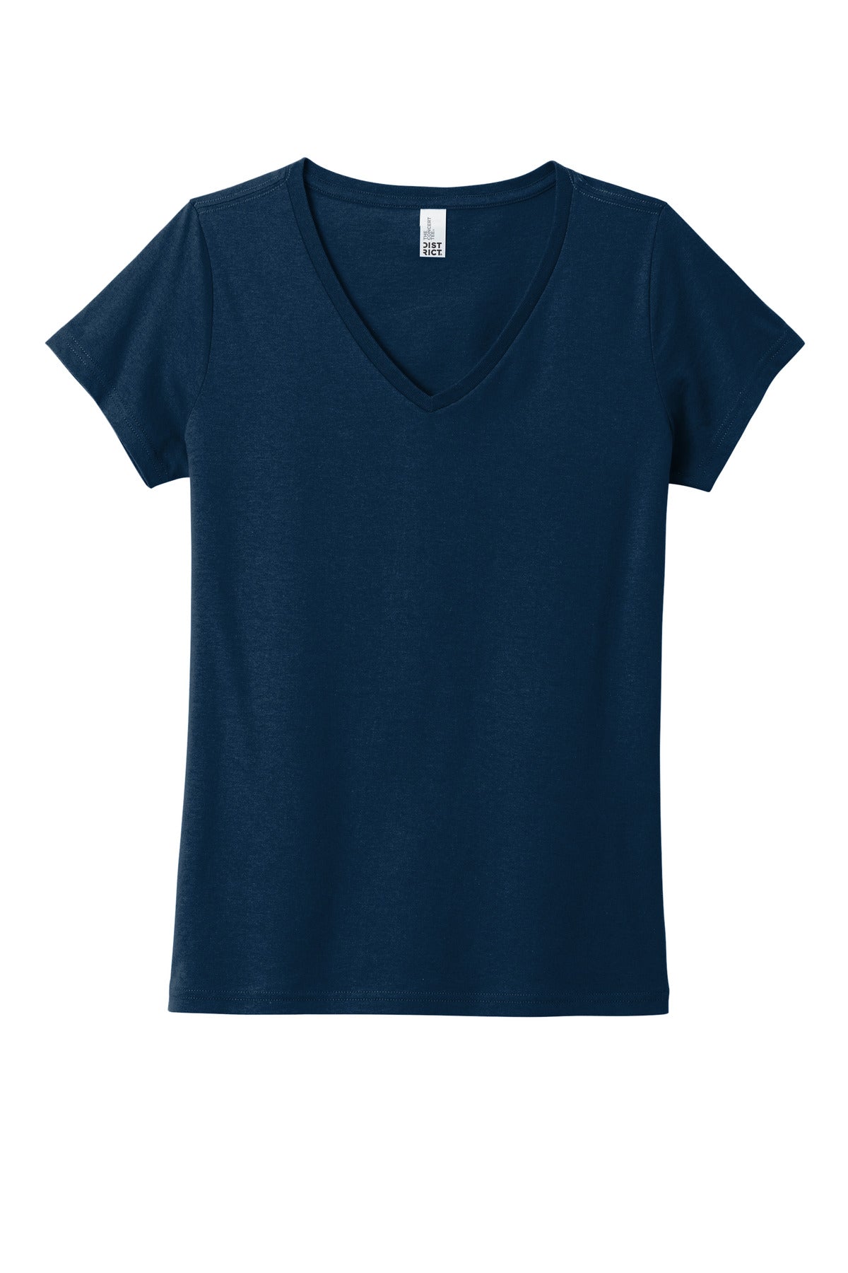 Front View of NewNavy District Women's The Concert Tee V-Neck DT5002