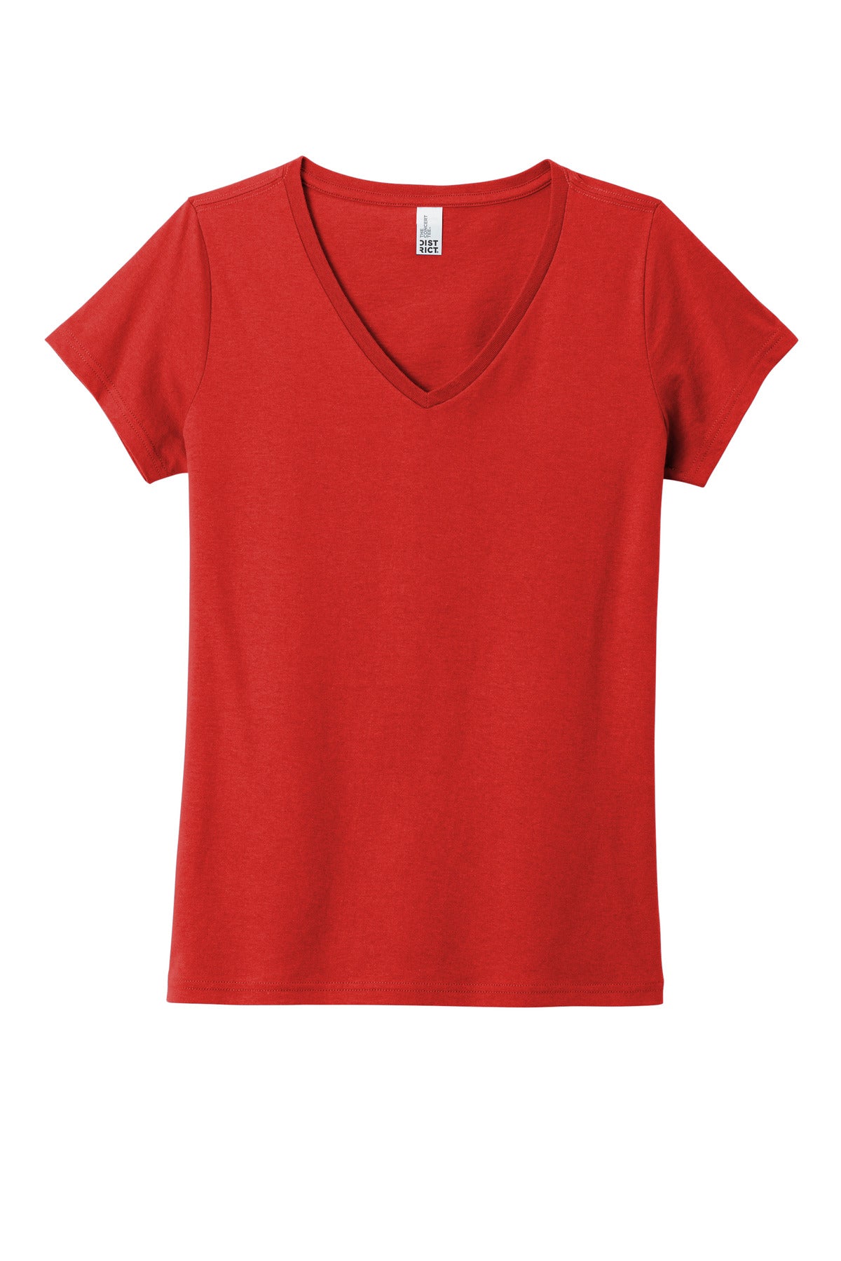 Front View of NewRed District Women's The Concert Tee V-Neck DT5002