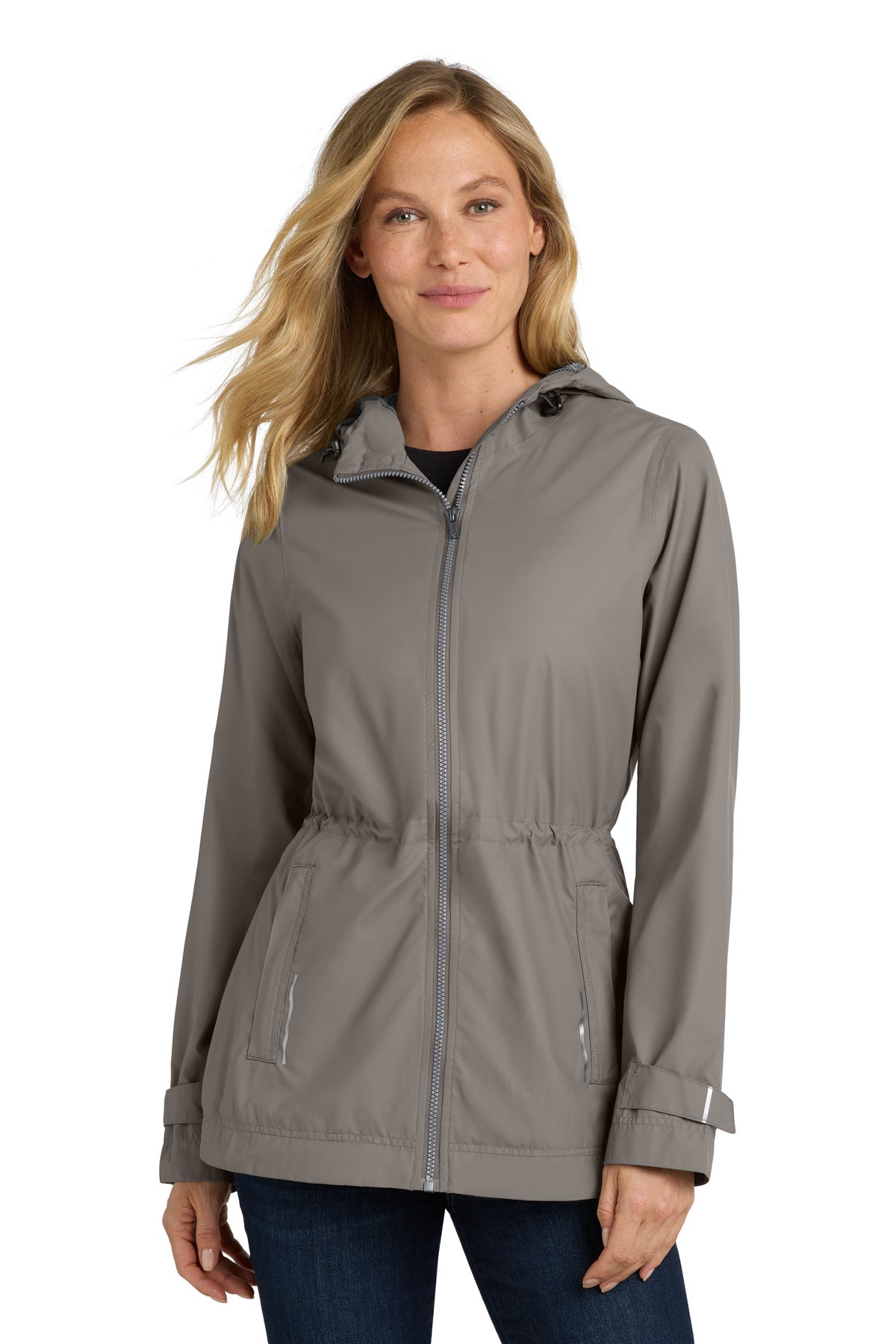 Front View of Northern Grey Port Authority Women's Northwest Slicker. L7710