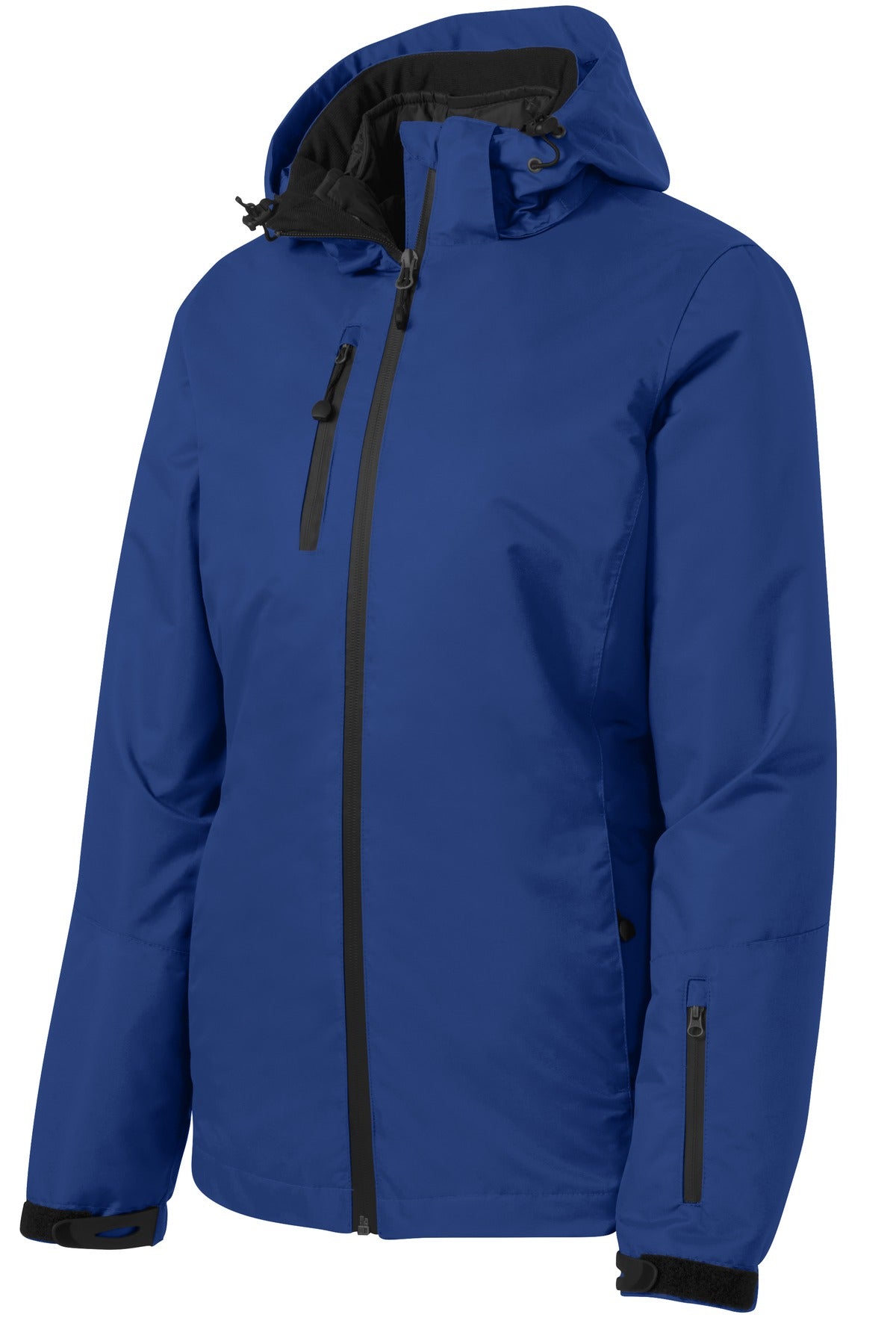 Front View of Nt Sky Blue/Bk Port Authority Women's Vortex Waterproof 3-in-1 Jacket. L332