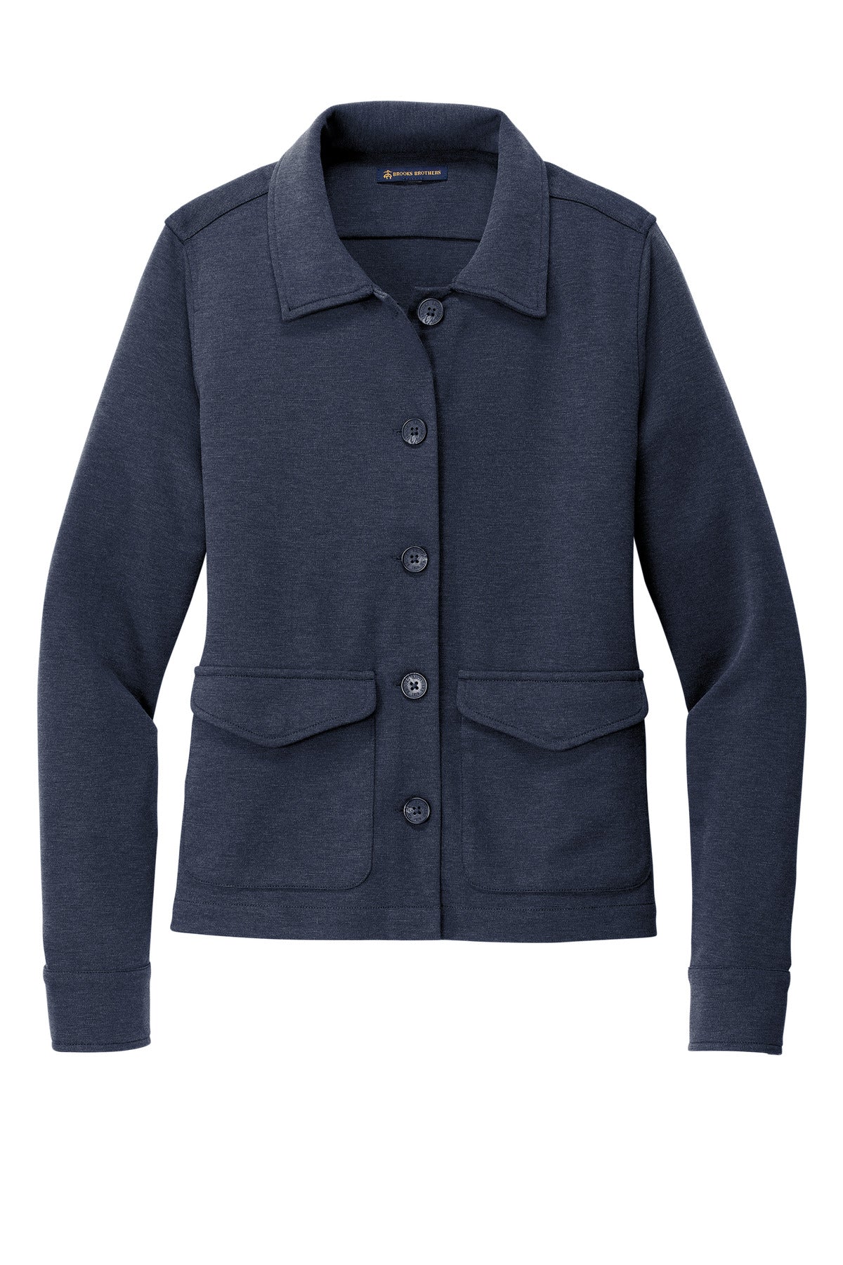Front View of NvBlazerHt Brooks Brothers Women's Mid-Layer Stretch Button Jacket BB18205