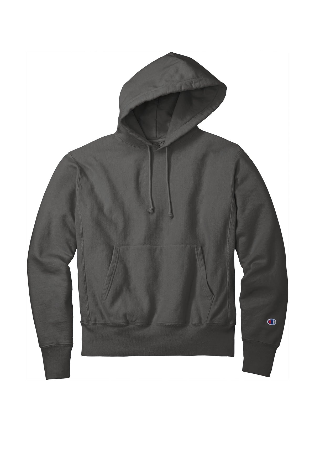 Front View of NwRailroad Champion Reverse Weave Garment-Dyed Hooded Sweatshirt. GDS101