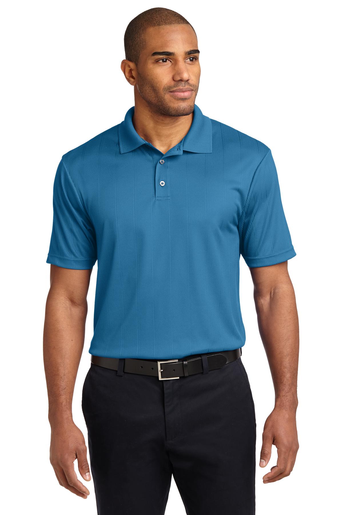 Front View of Ocean Blue Port Authority Performance Fine Jacquard Polo. K528