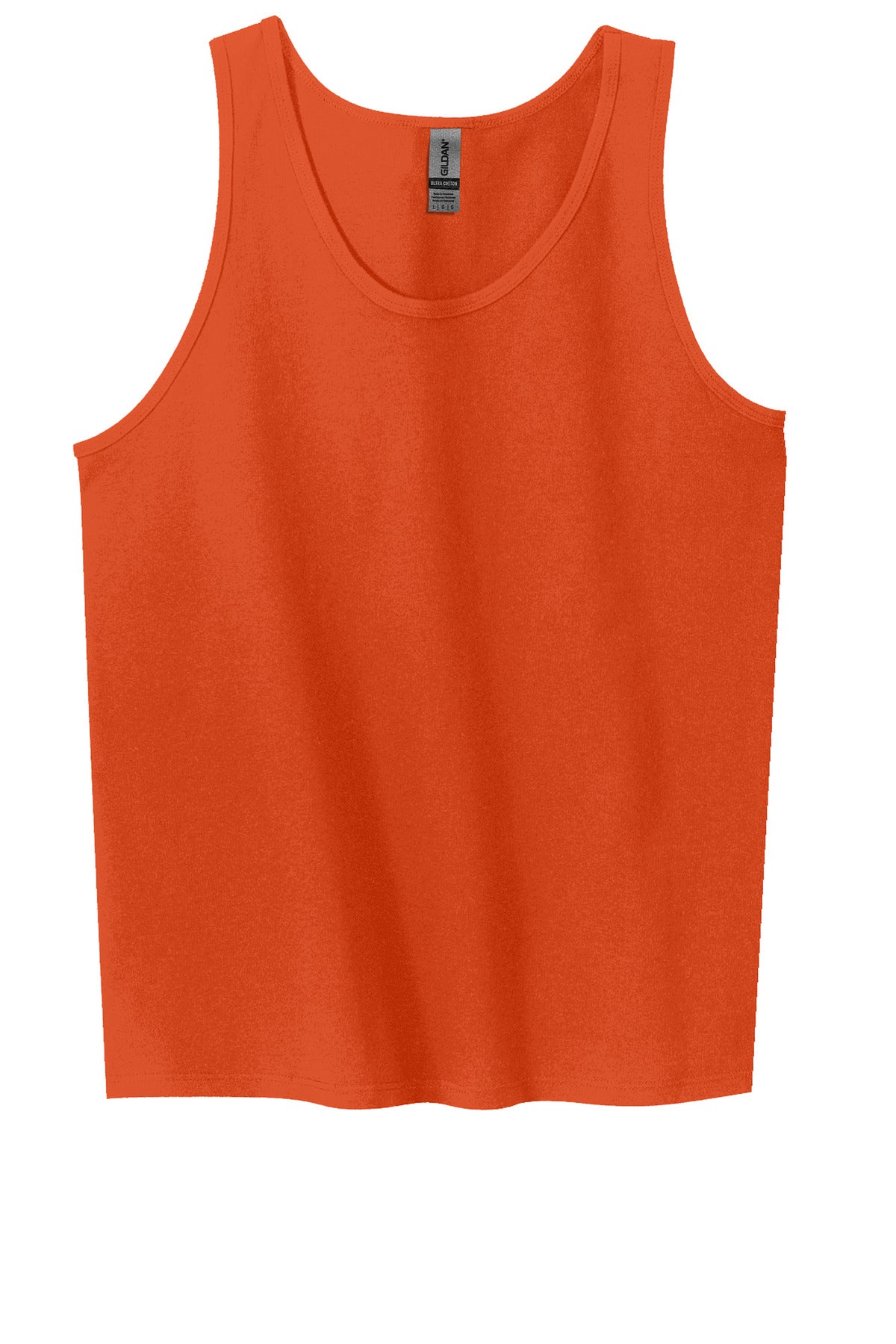Front View of Orange Gildan - Ultra Cotton 100% US Cotton Tank Top. 2200