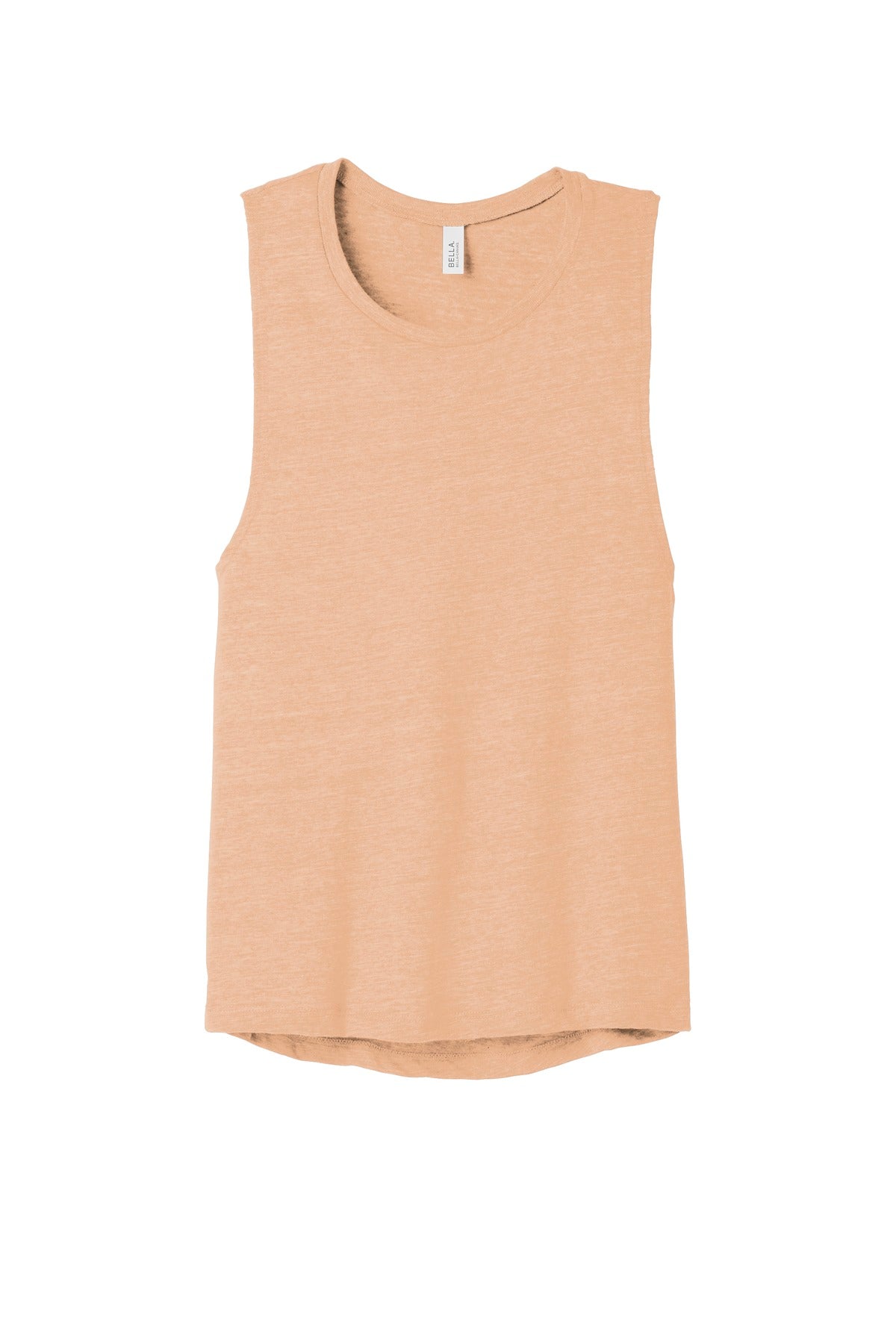 Front View of Peach Slub BELLA+CANVAS Women's Flowy Scoop Muscle Tank. BC8803