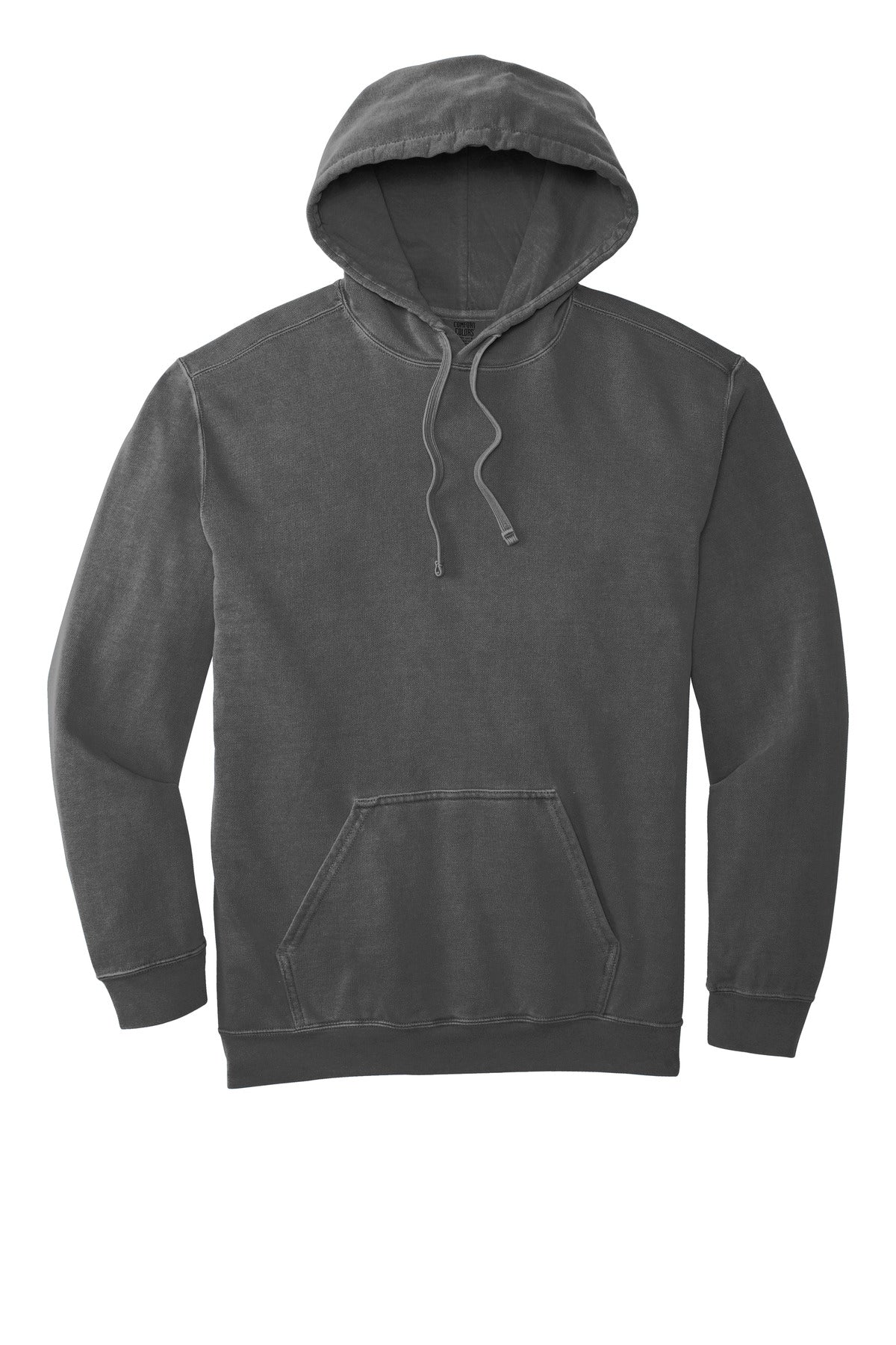Front View of Pepper COMFORT COLORS Ring Spun Hooded Sweatshirt. 1567